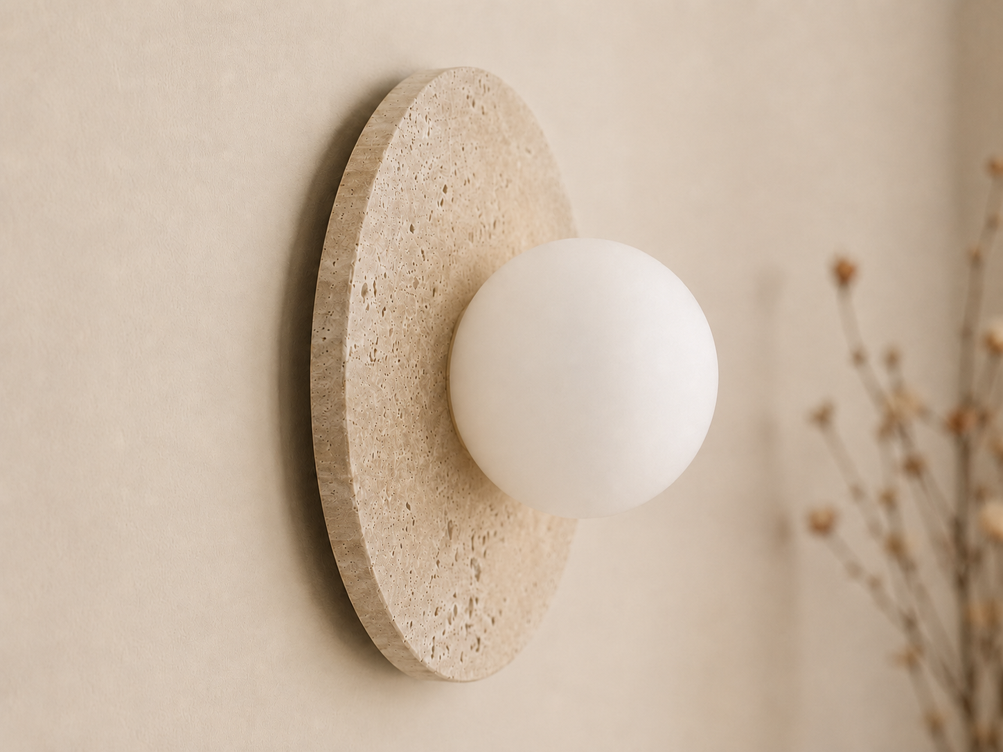 Nimbus | Travertine Wall Sconce