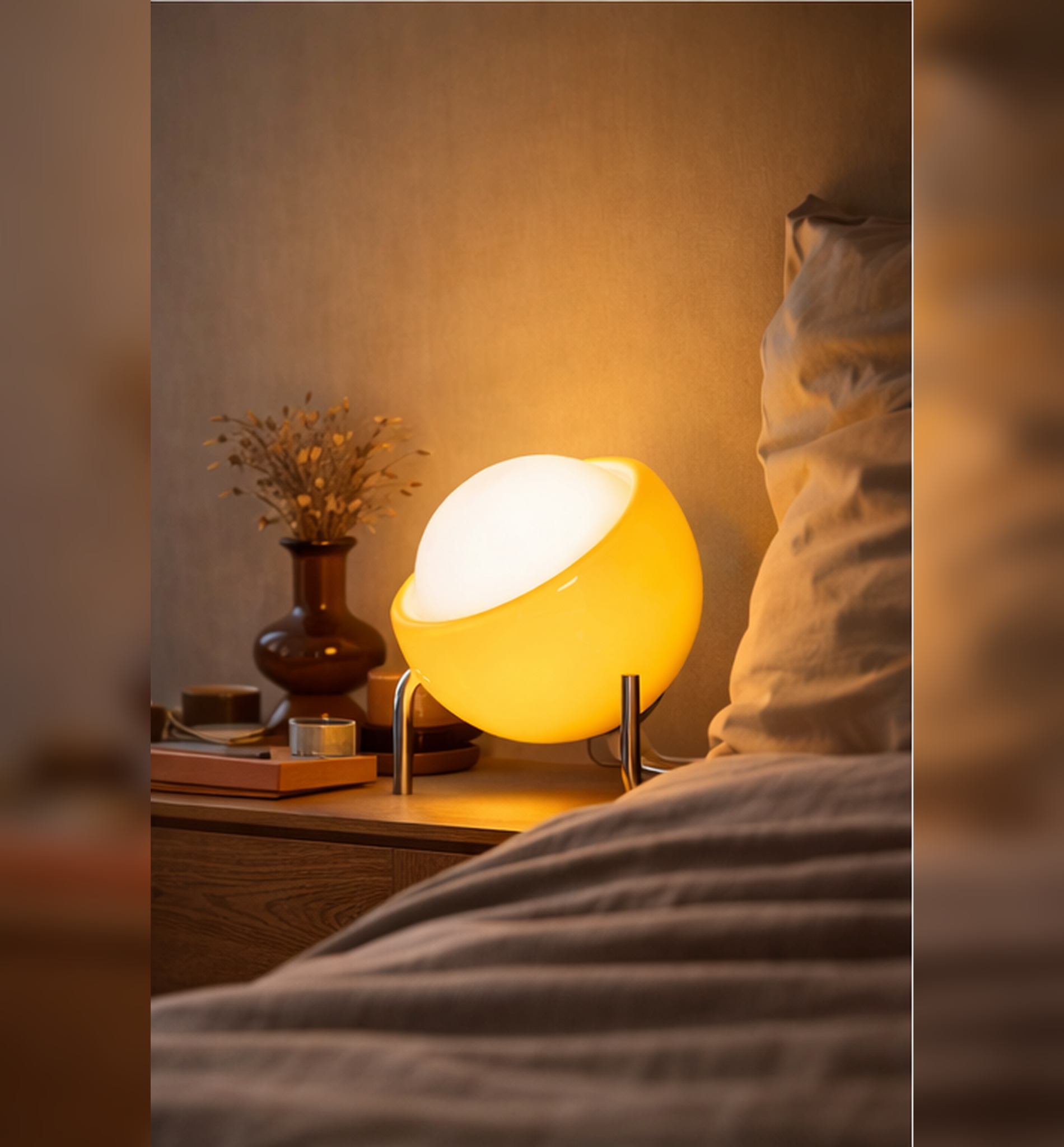 Japanese Luxury Modern Glass Desk Lamp Bedside Table Lamp for Bedroom