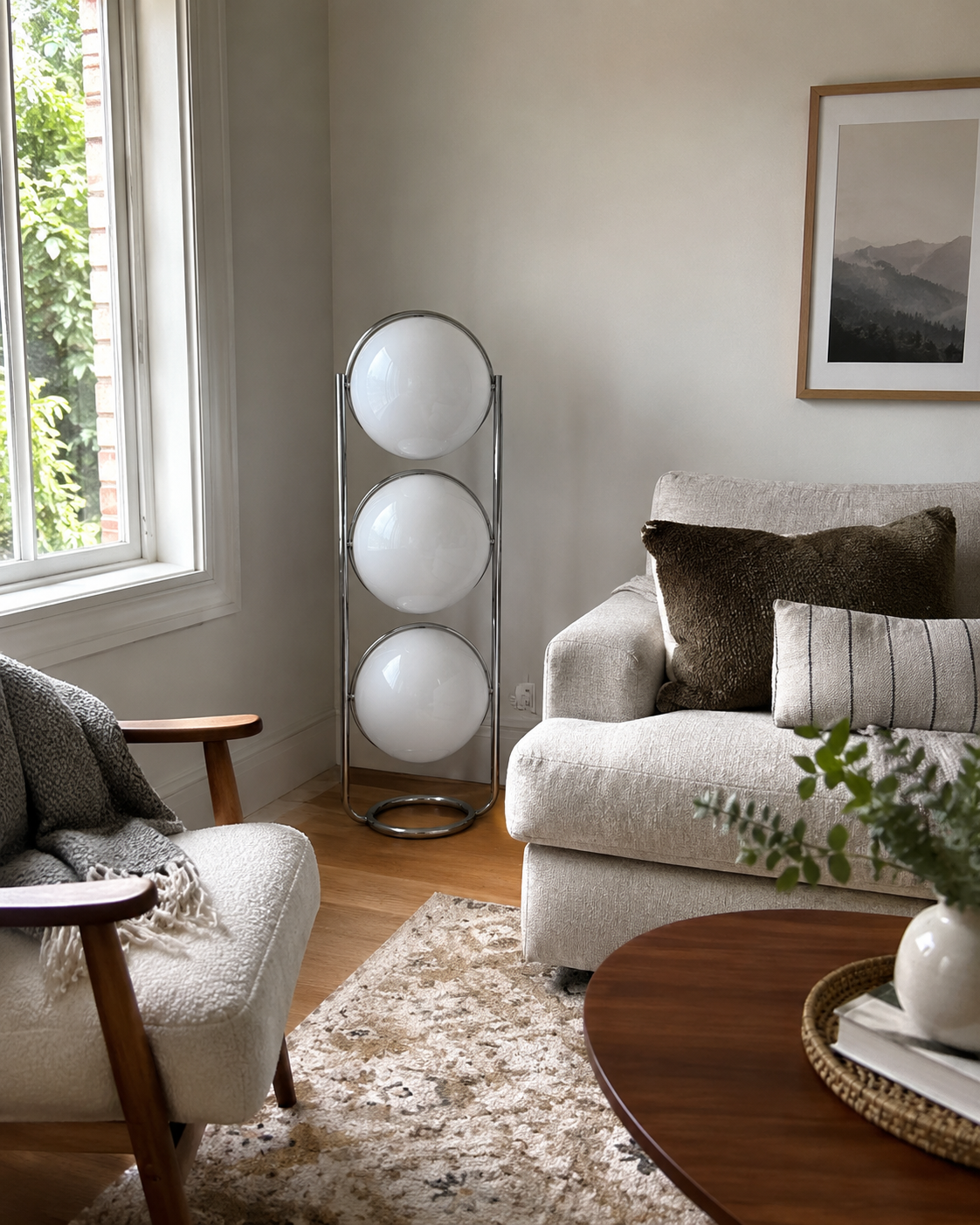 Rune | Bauhaus Acrylic Globe Floor Lamp
