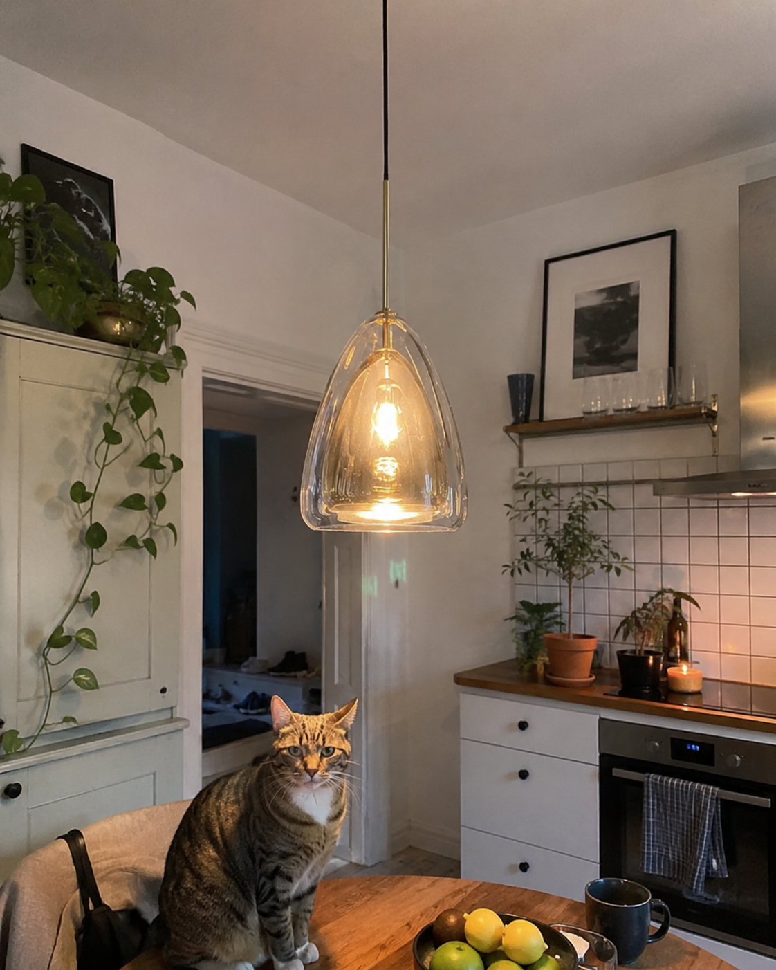 Delphine | Double-Shell Glass Pendant
