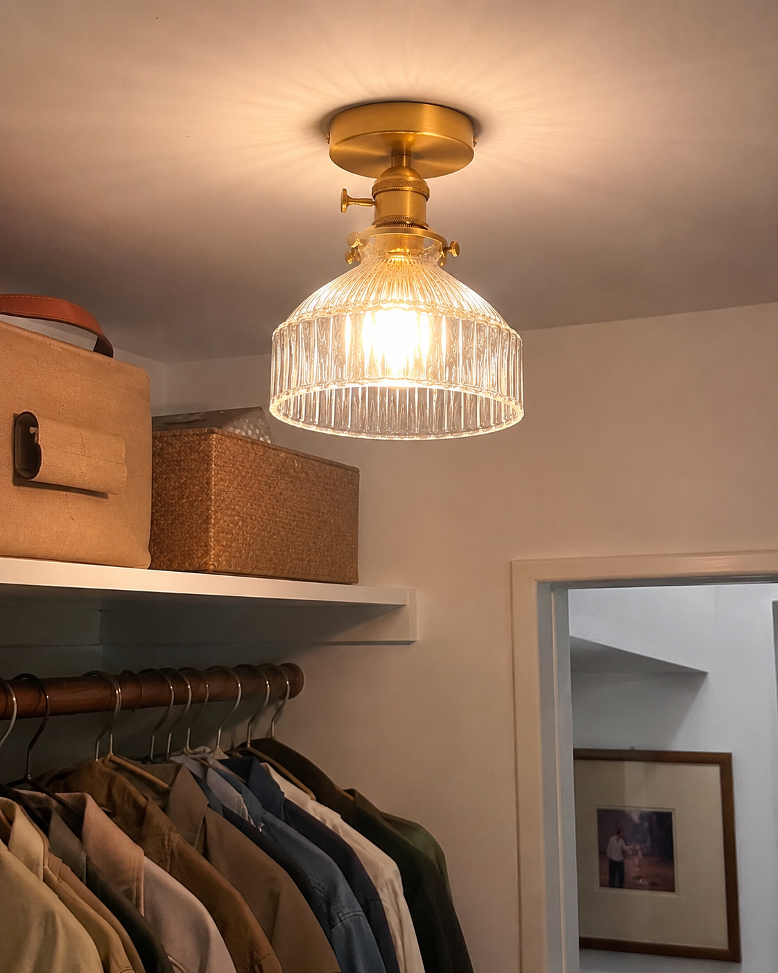 Odette | Ribbed Glass Flush Mount