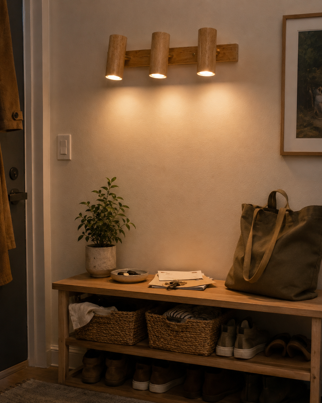 Yoko | Oak Cylinder Wall Sconce