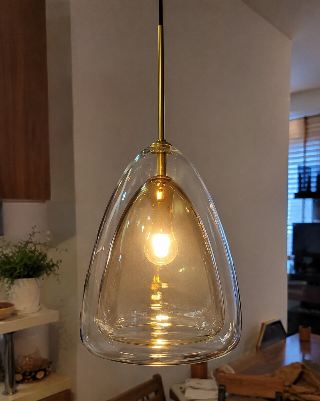 Delphine | Double-Shell Glass Pendant