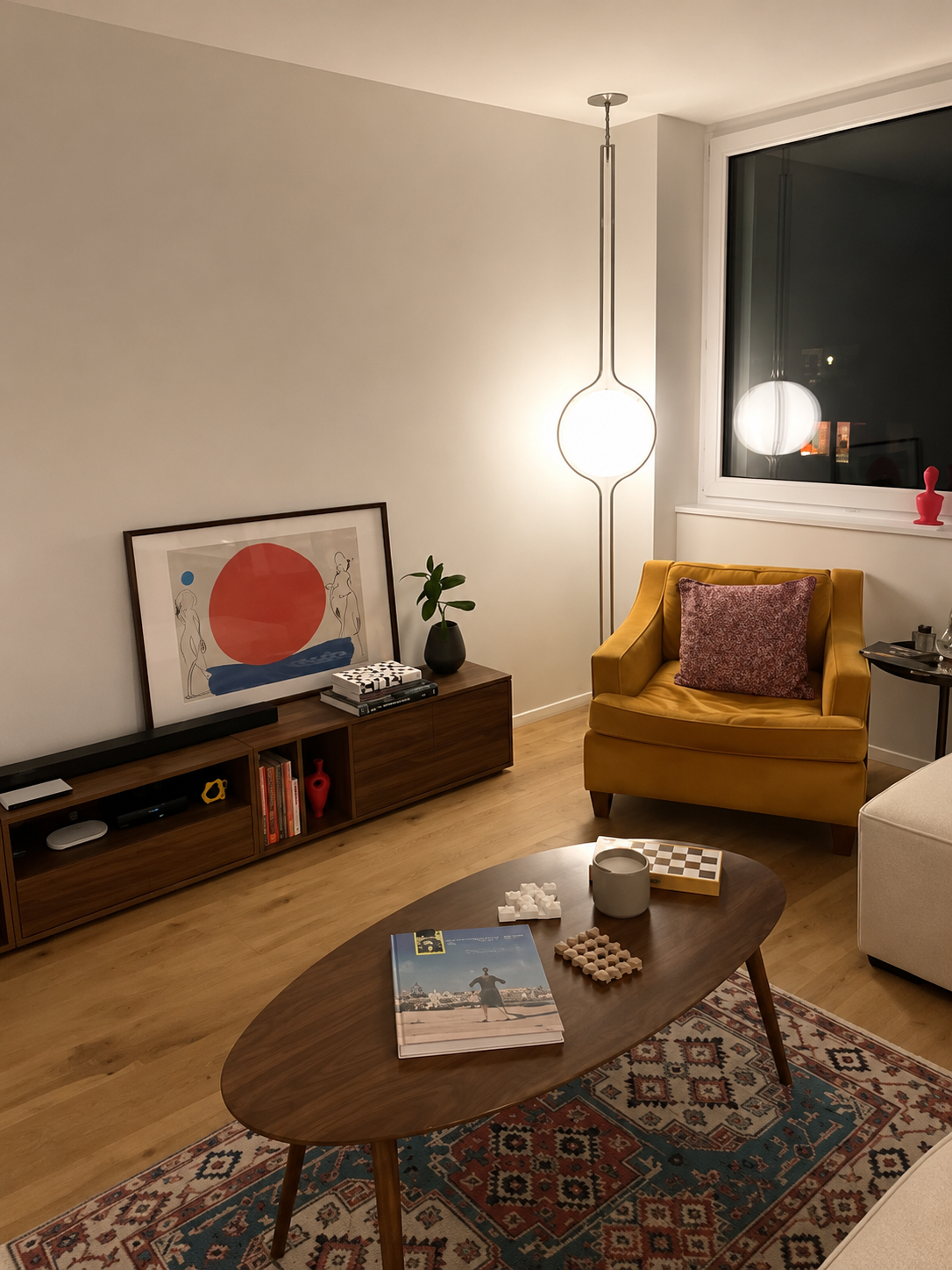 Emeric | Bauhaus Acrylic Globe Arc Floor Lamp