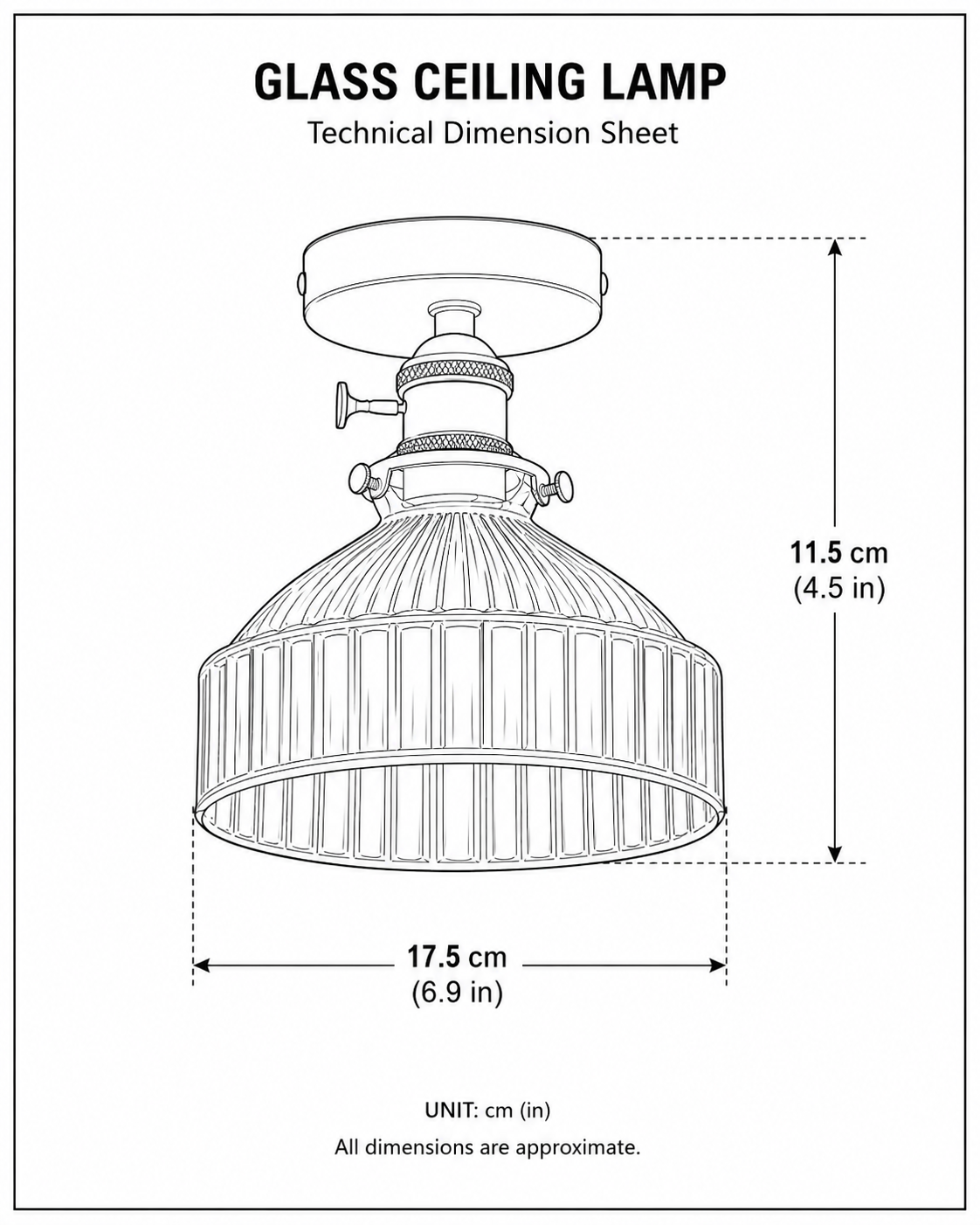 Odette | Ribbed Glass Flush Mount
