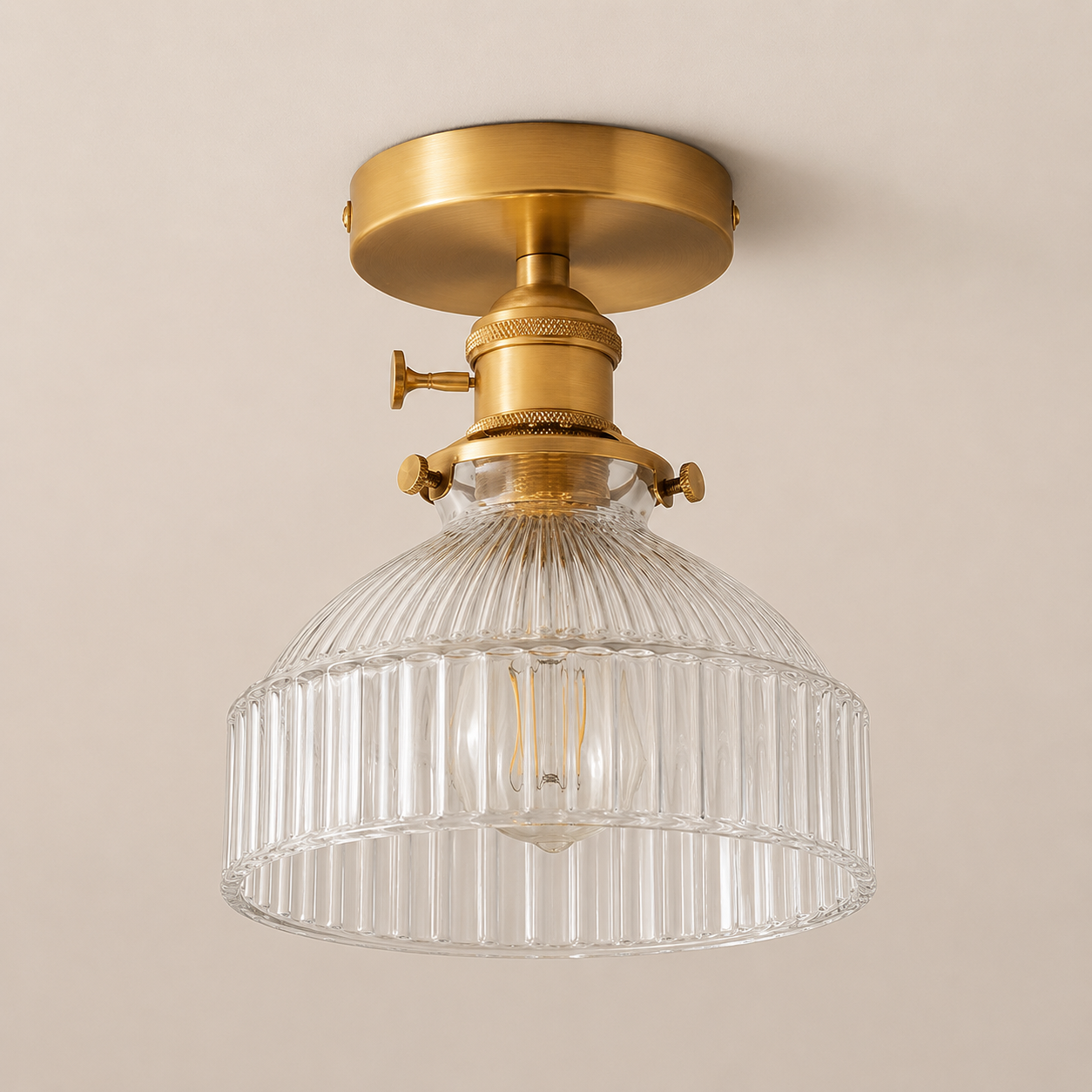 Odette | Ribbed Glass Flush Mount