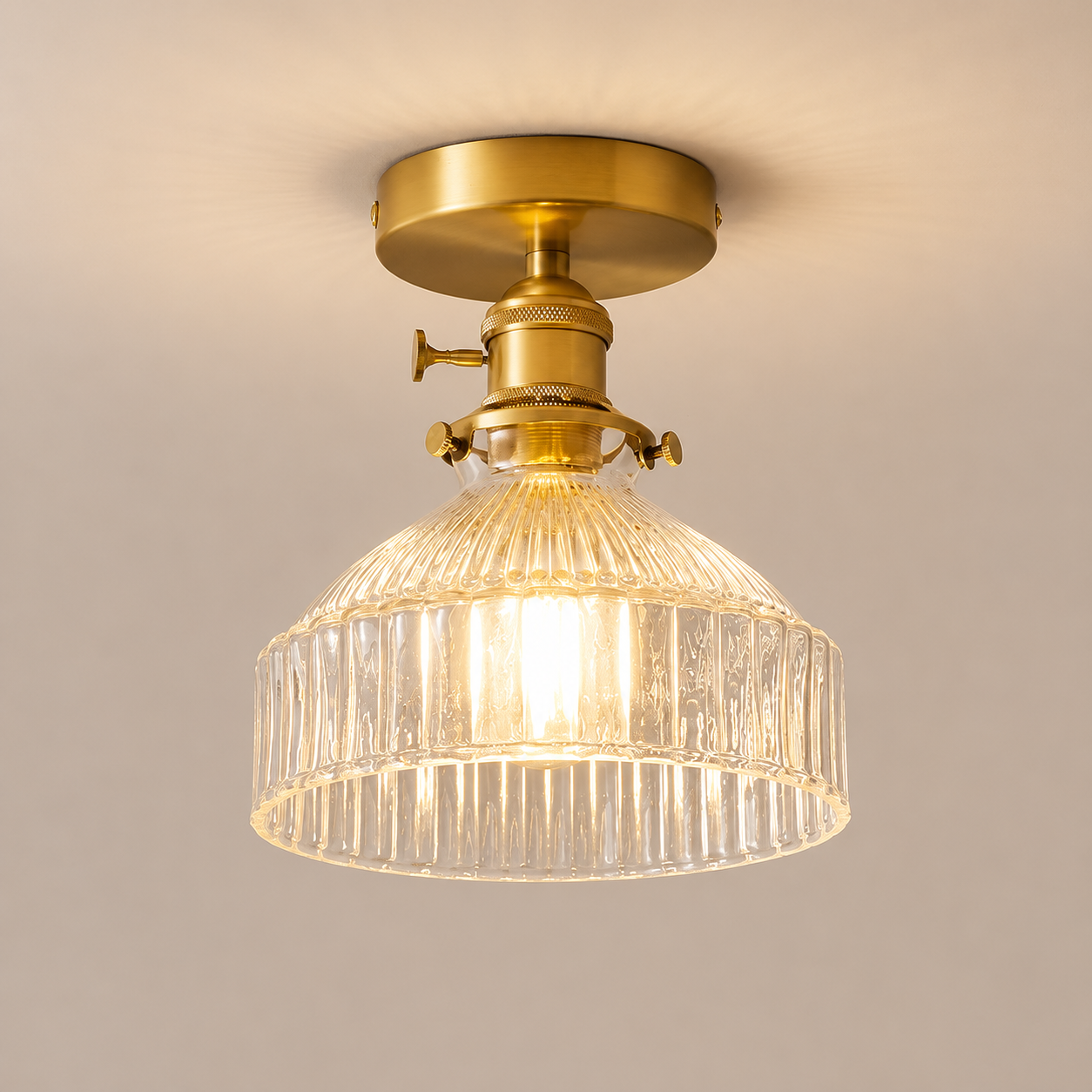 Odette | Ribbed Glass Flush Mount