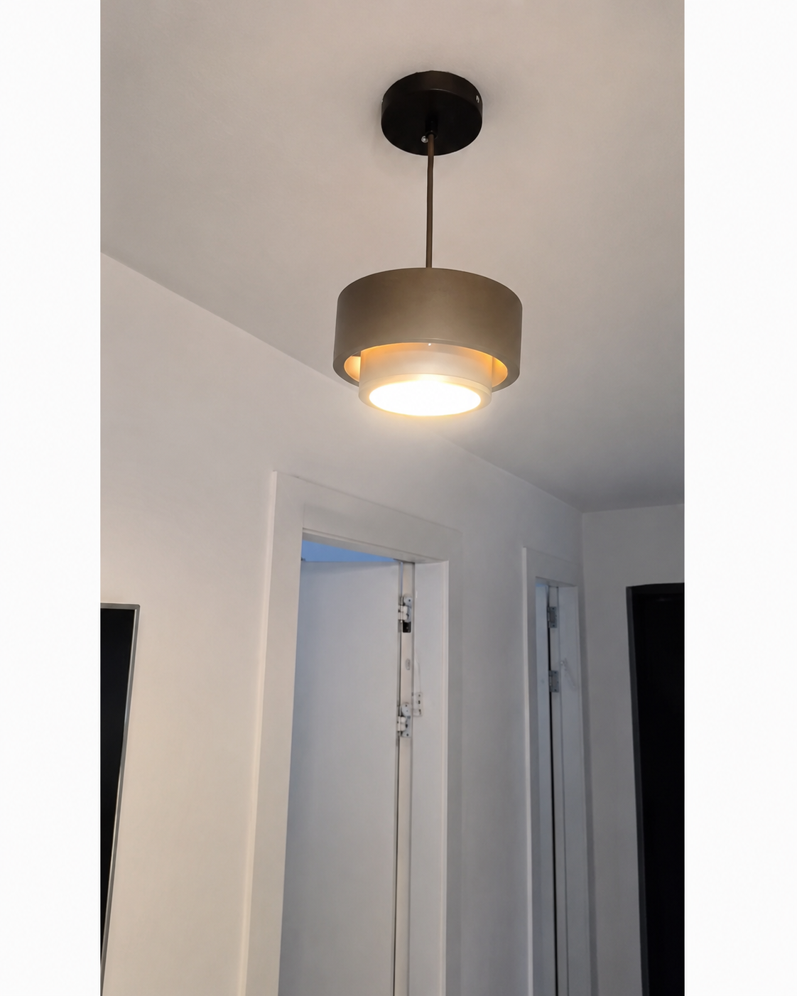Noa | Travertine & Walnut Pendant Light