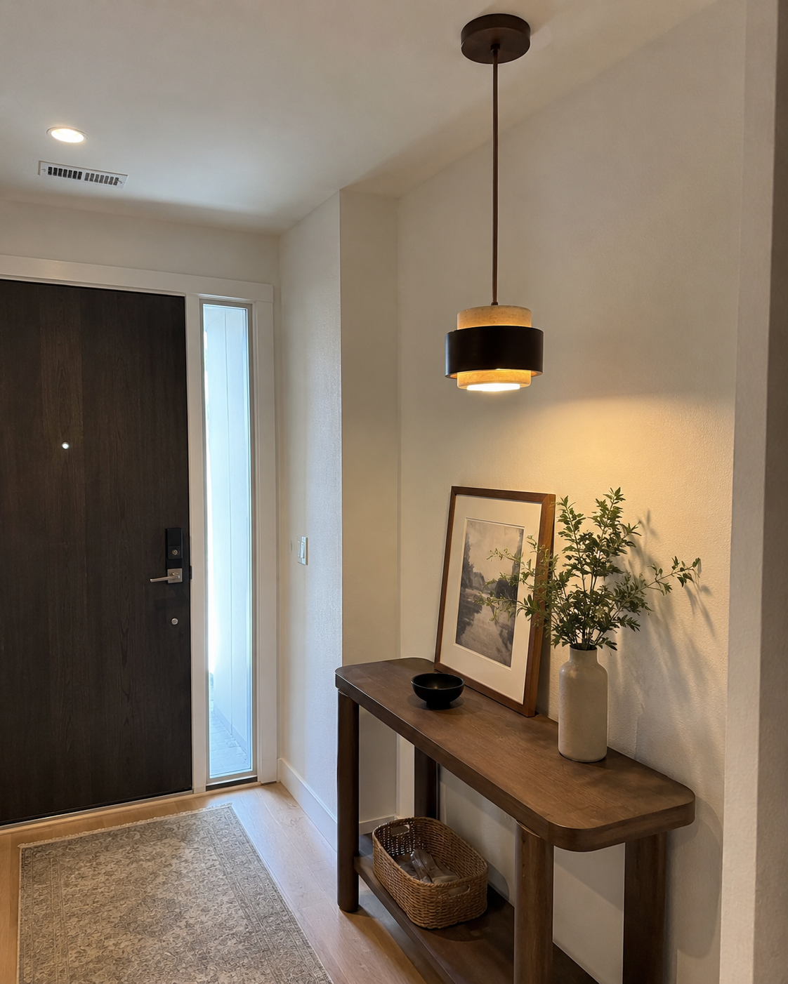 Noa | Travertine & Walnut Pendant Light