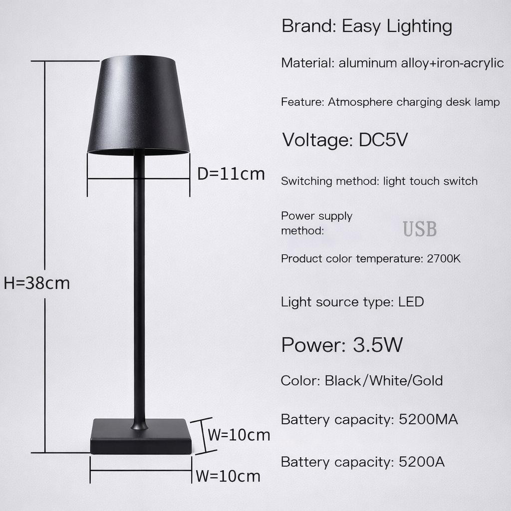 Modern Minimalist Iron Luxury Bedside Table Lamp