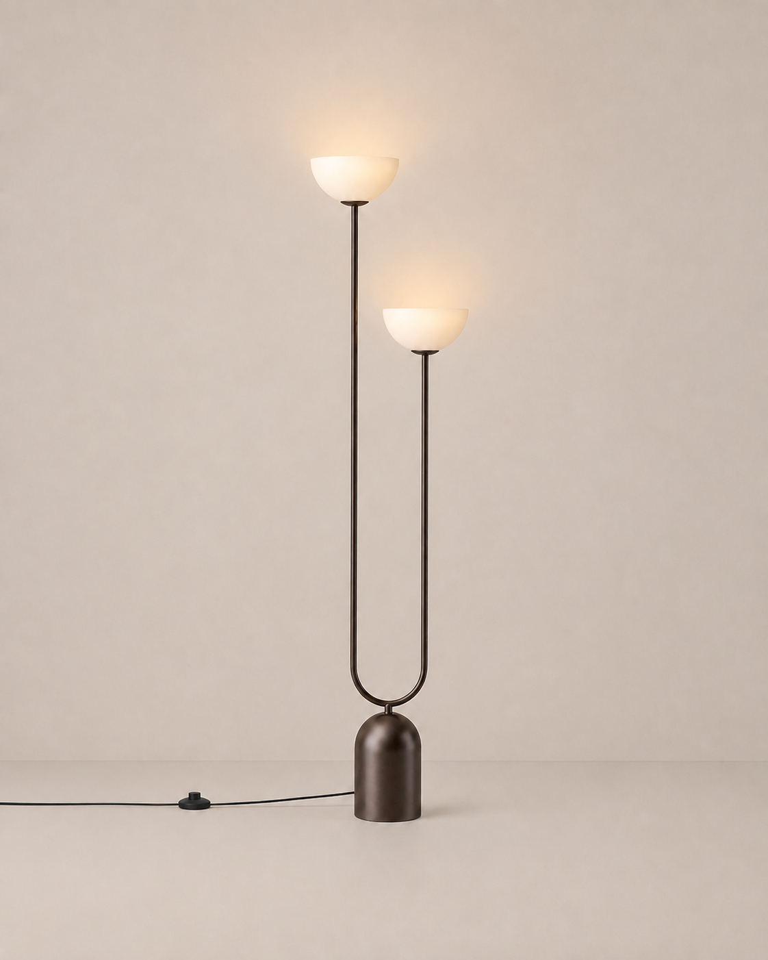 Roman | Dual-Head Arc Floor Lamp