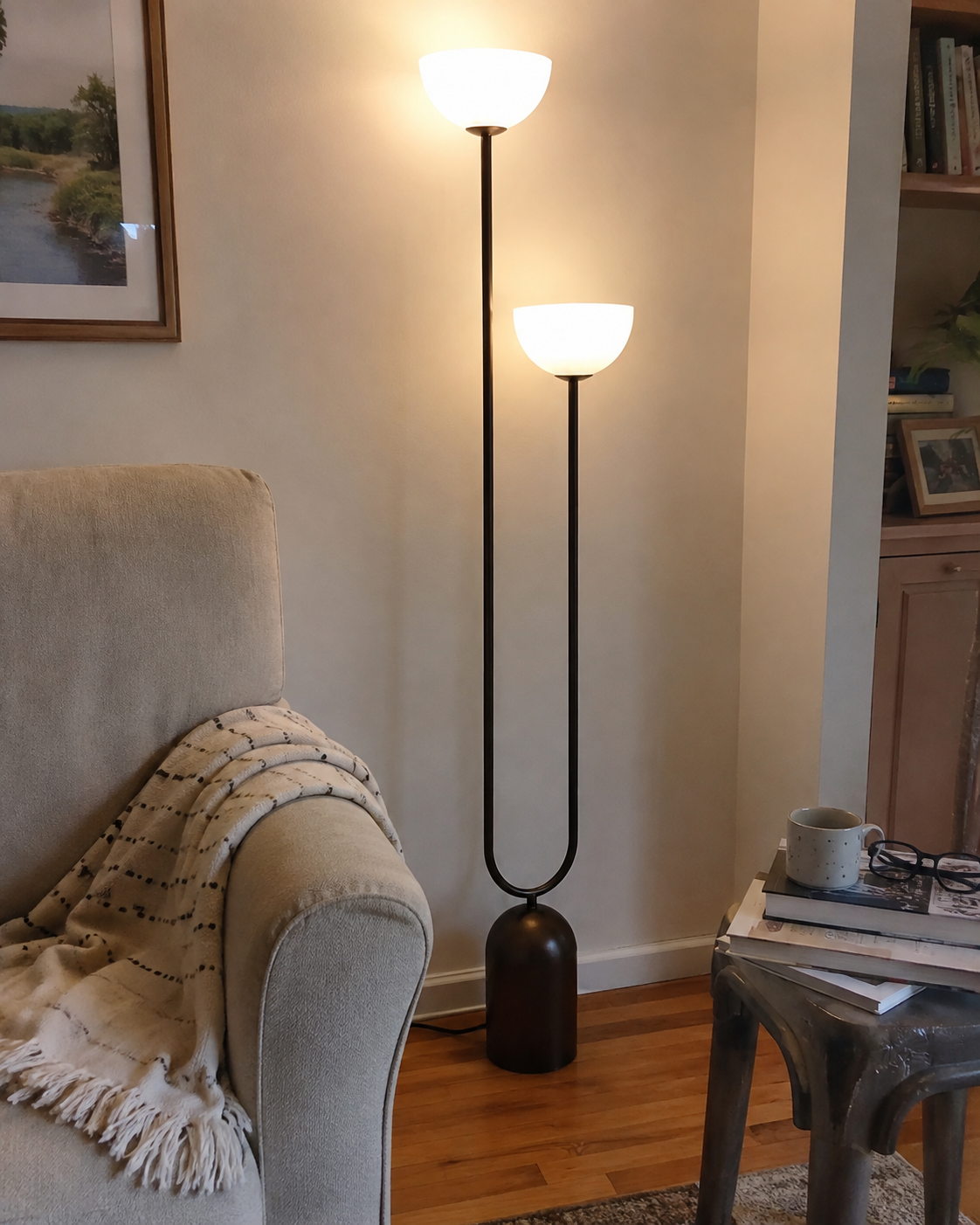 Roman | Dual-Head Arc Floor Lamp