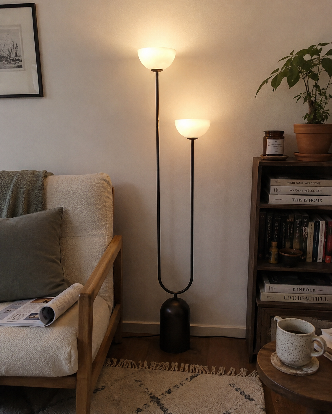 Roman | Dual-Head Arc Floor Lamp