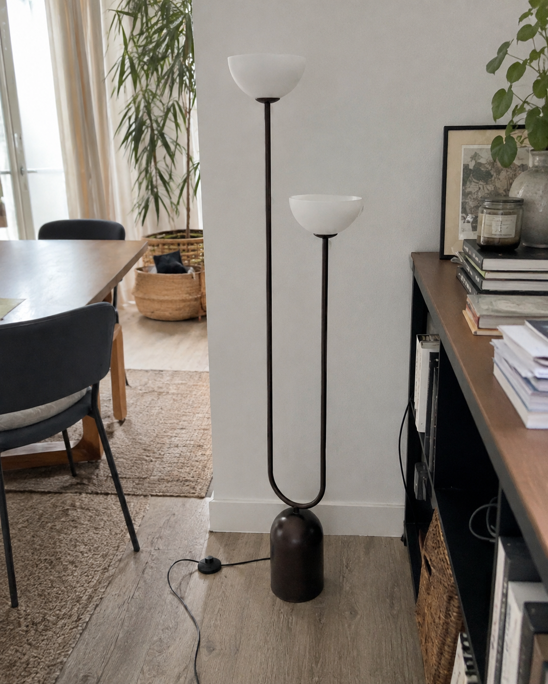 Roman | Dual-Head Arc Floor Lamp
