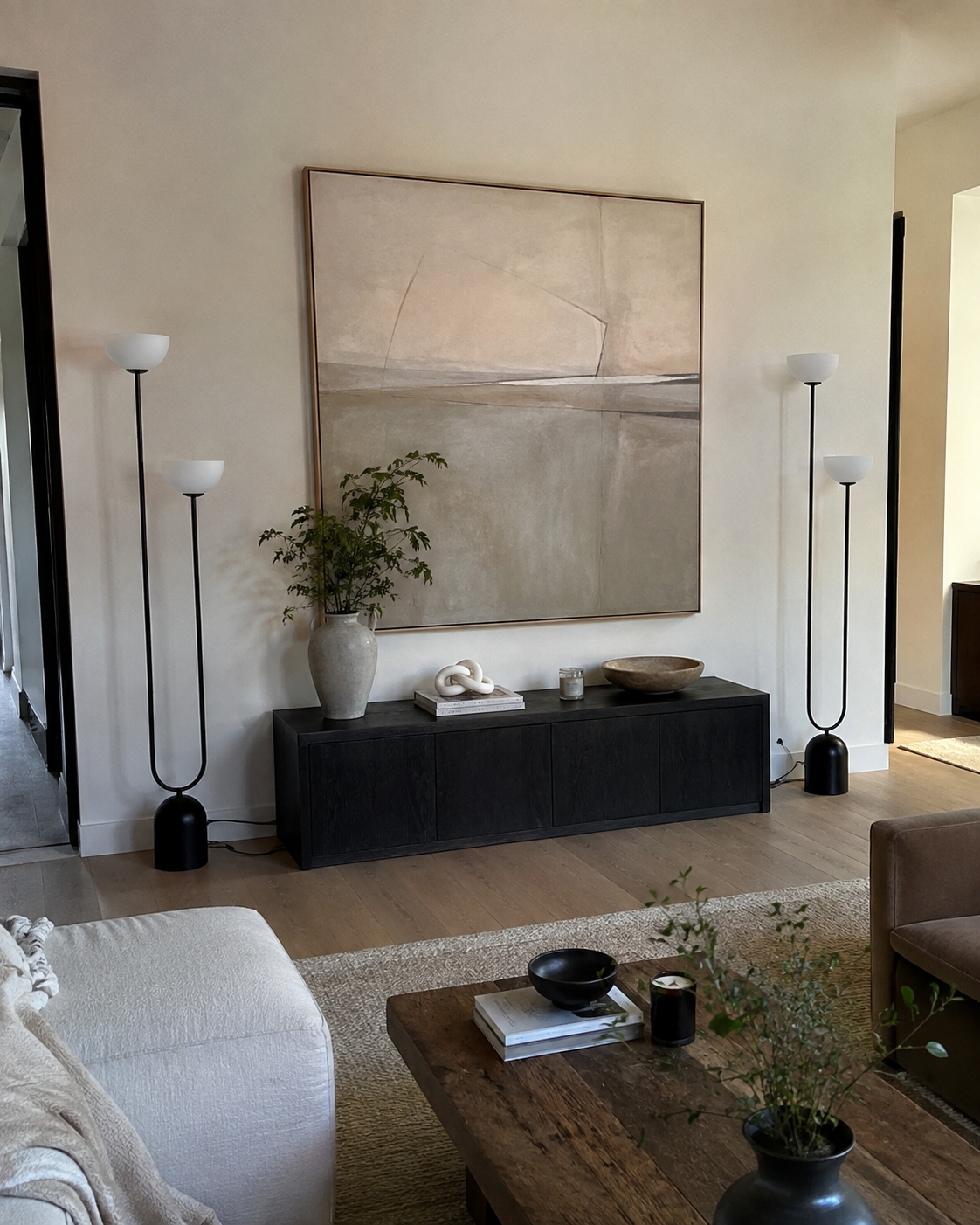Roman | Dual-Head Arc Floor Lamp