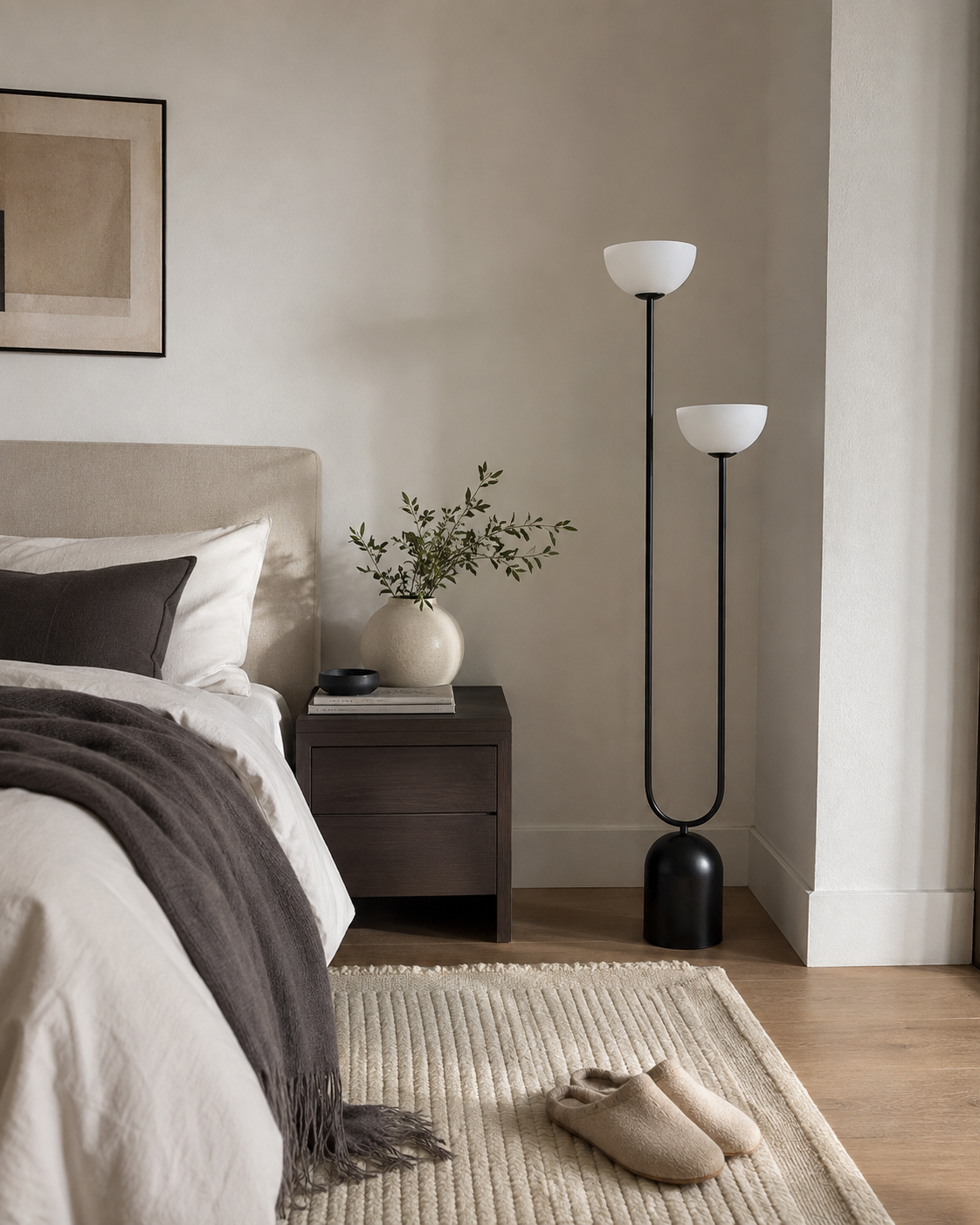 Roman | Dual-Head Arc Floor Lamp