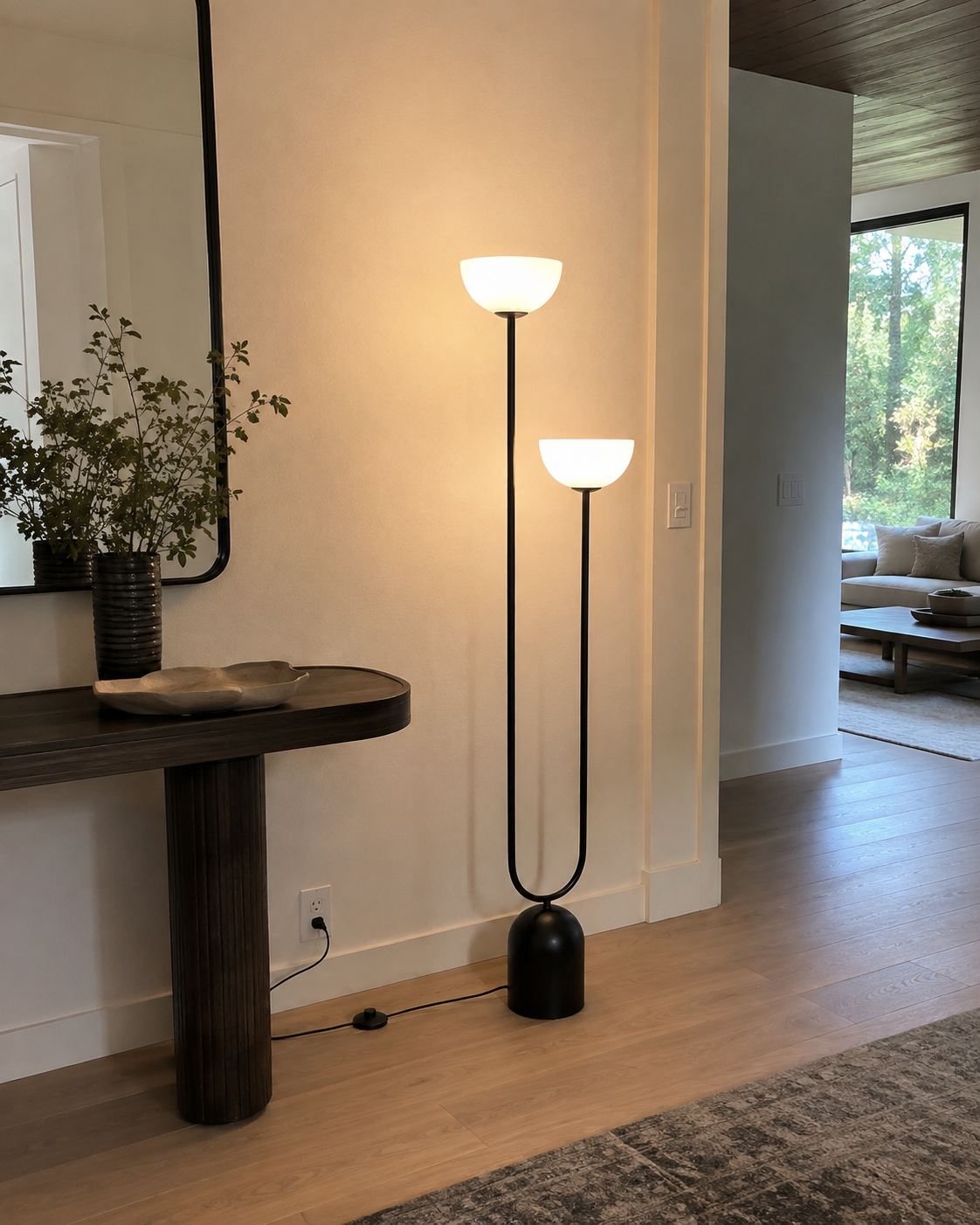 Roman | Dual-Head Arc Floor Lamp