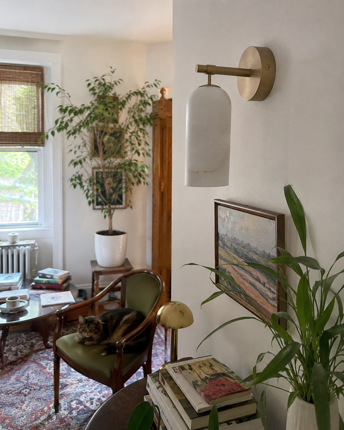 Volta | Alabaster & Brass Wall Sconce