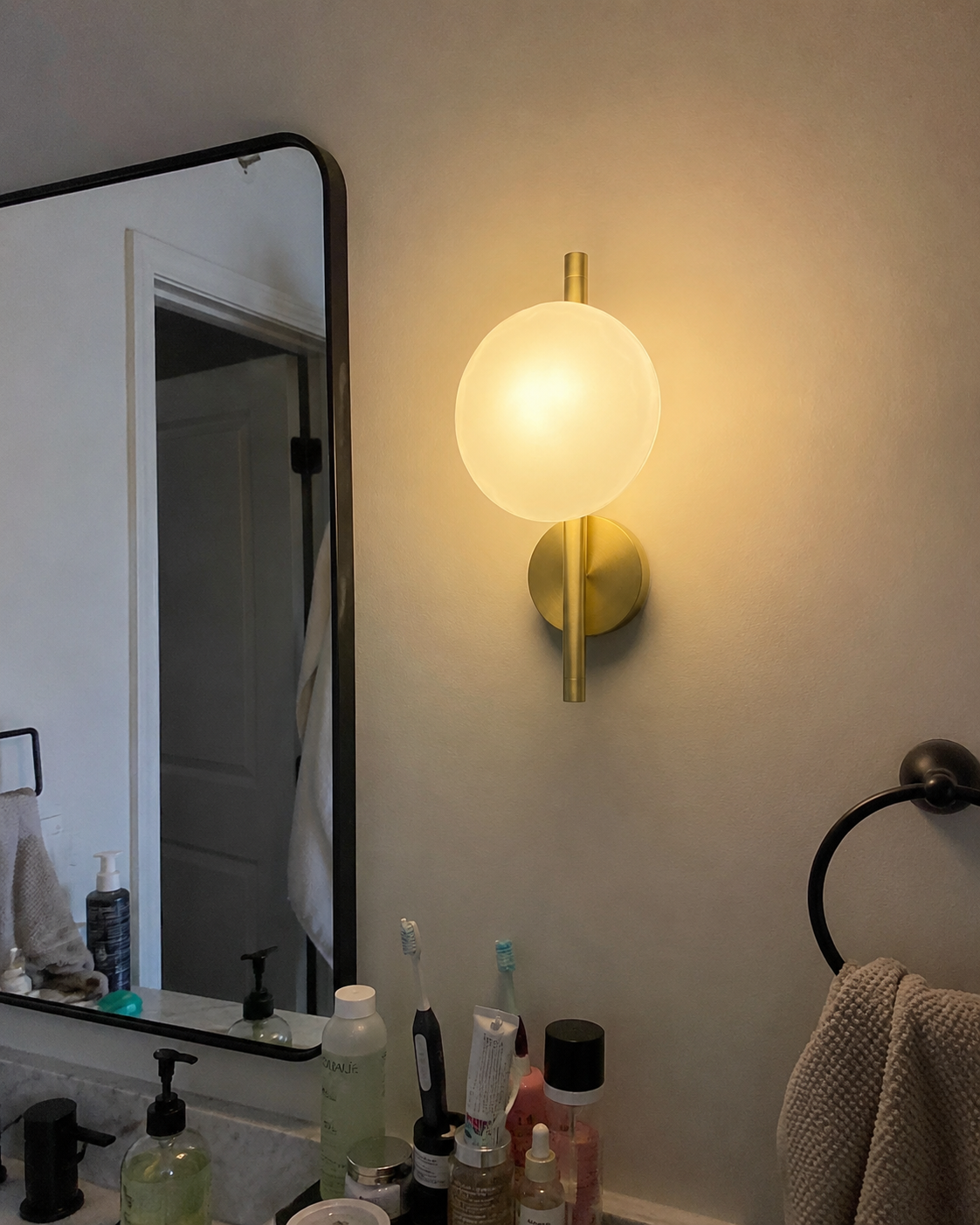 Orbis | Long-Arm Glass Globe Wall Sconce