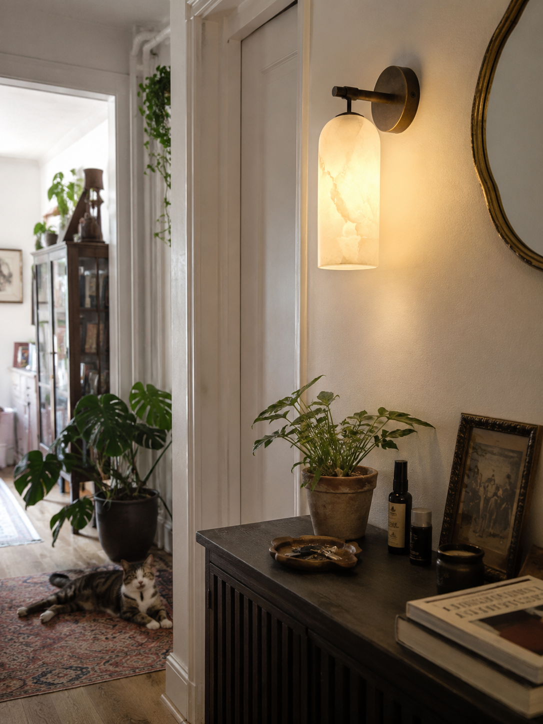 Volta | Alabaster & Brass Wall Sconce