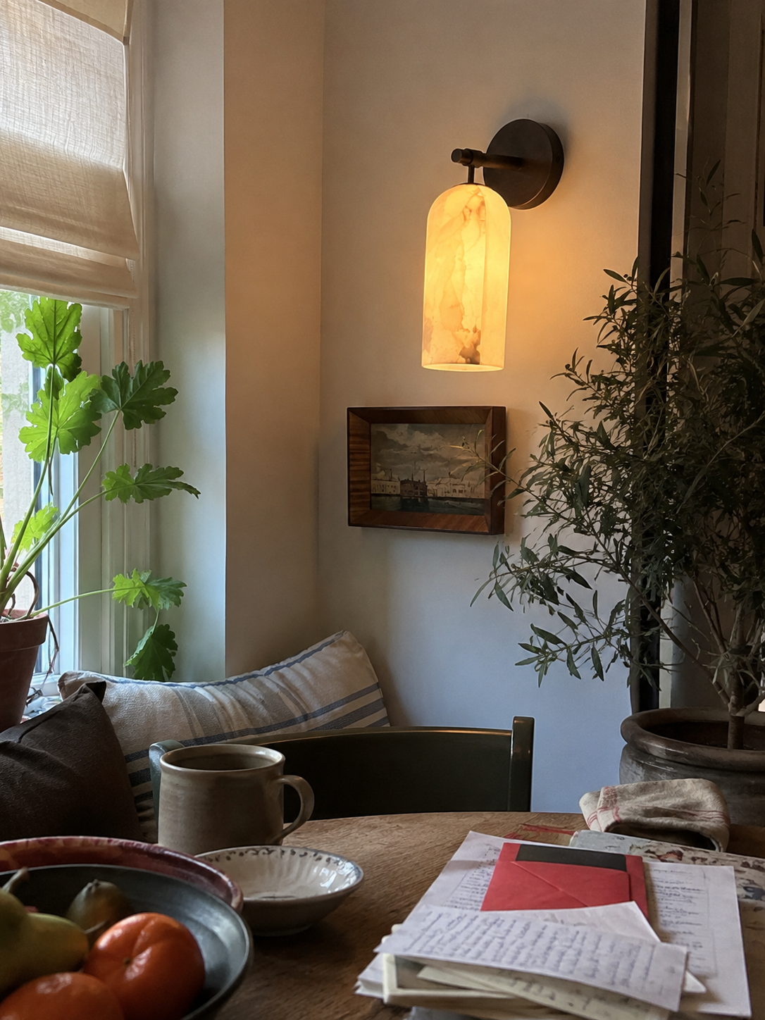 Volta | Alabaster & Brass Wall Sconce