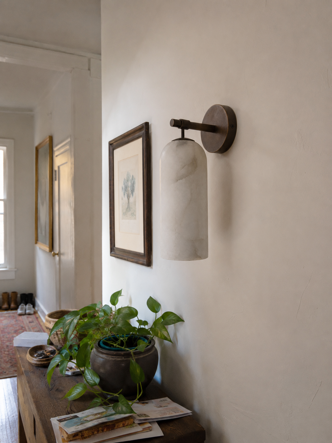 Volta | Alabaster & Brass Wall Sconce