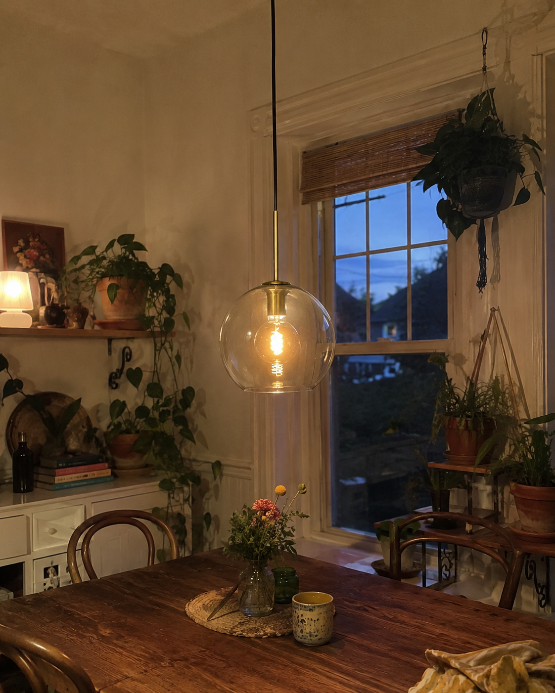 Ora | Cognac Glass Globe Pendant Light