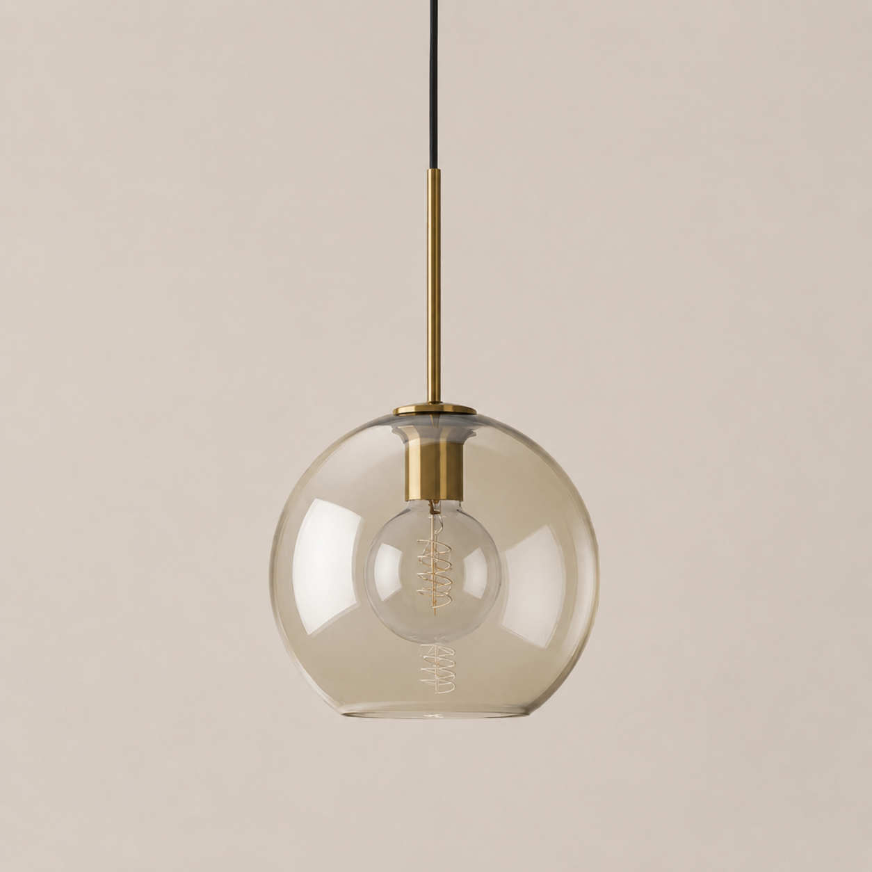 Ora | Cognac Glass Globe Pendant Light