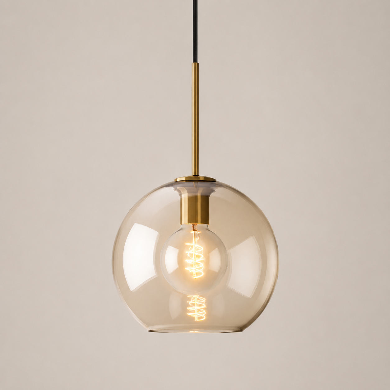 Ora | Cognac Glass Globe Pendant Light