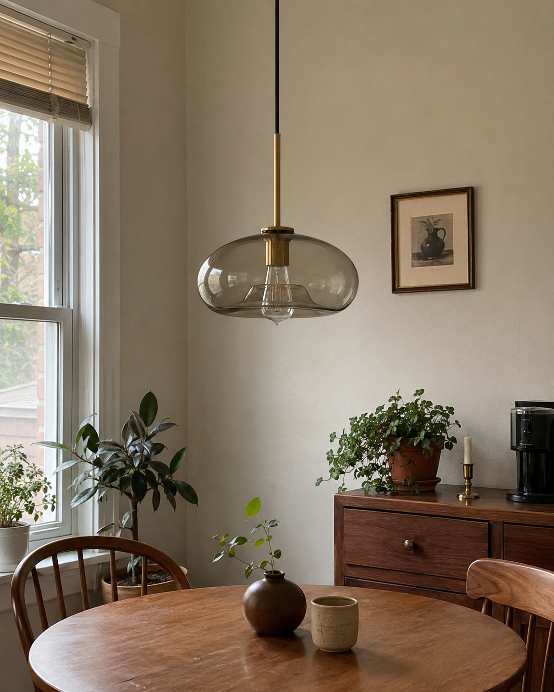 Amora | Cognac Glass Drop Pendant Light