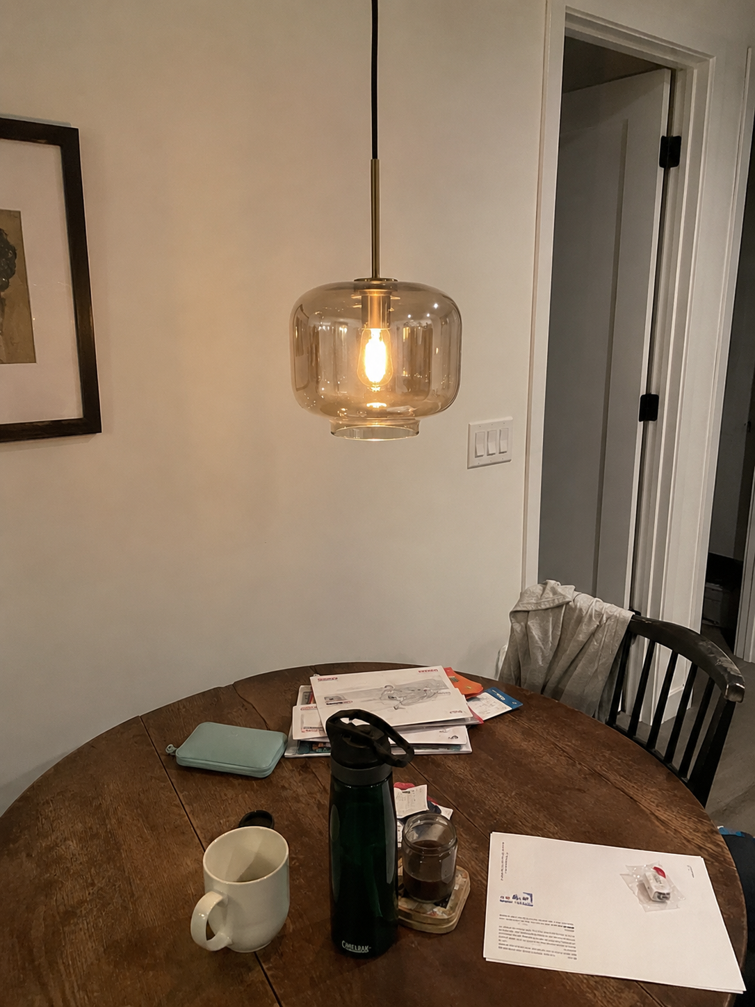 Bruma | Cognac Ribbed Glass Pendant Light