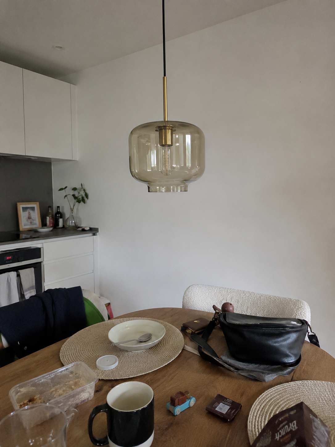 Bruma | Cognac Ribbed Glass Pendant Light