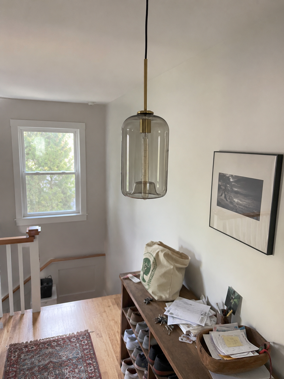 Vela | Cognac Glass Cylinder Pendant Light