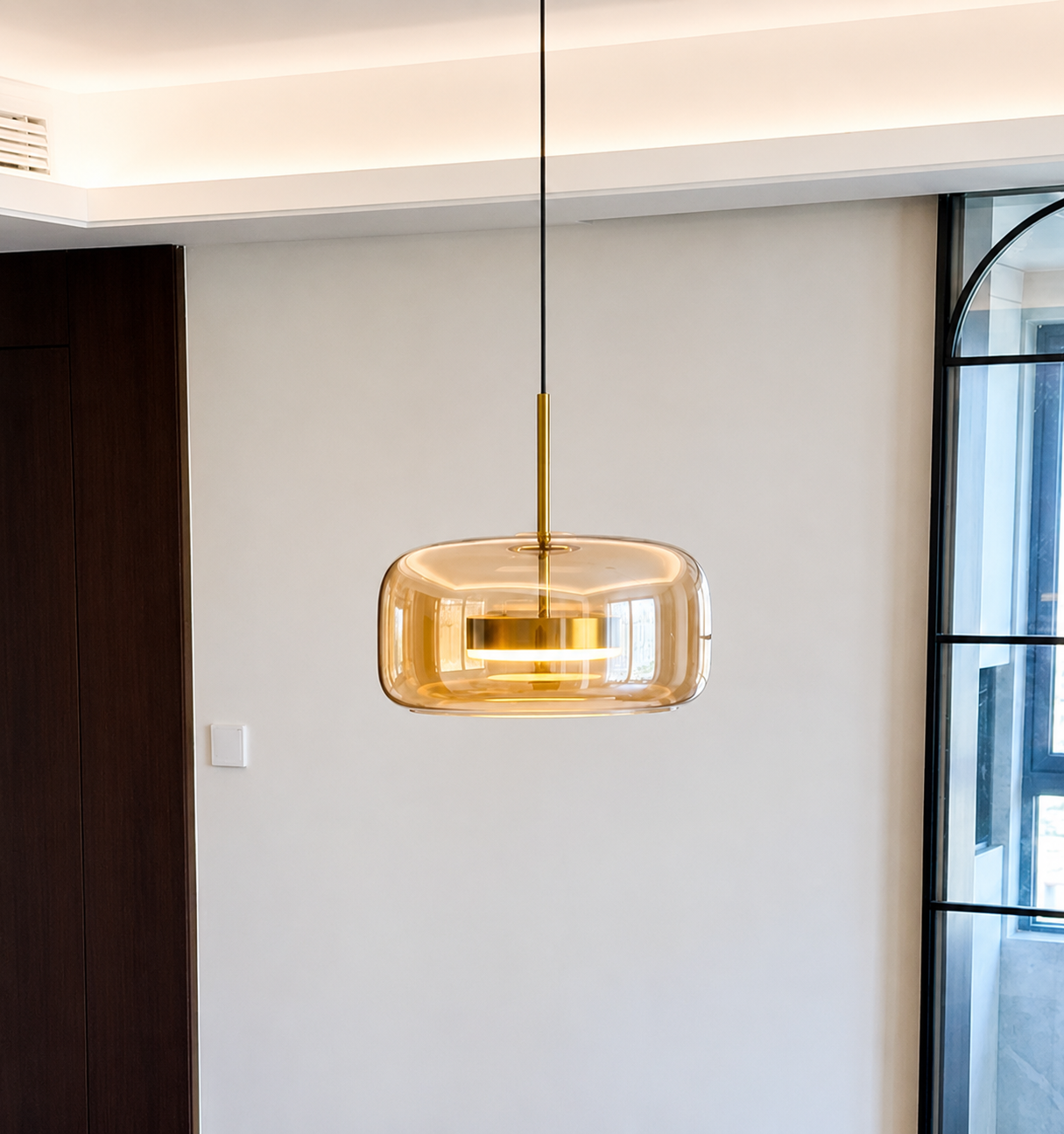 Wisteria | Amber & Smoke Glass Pendant