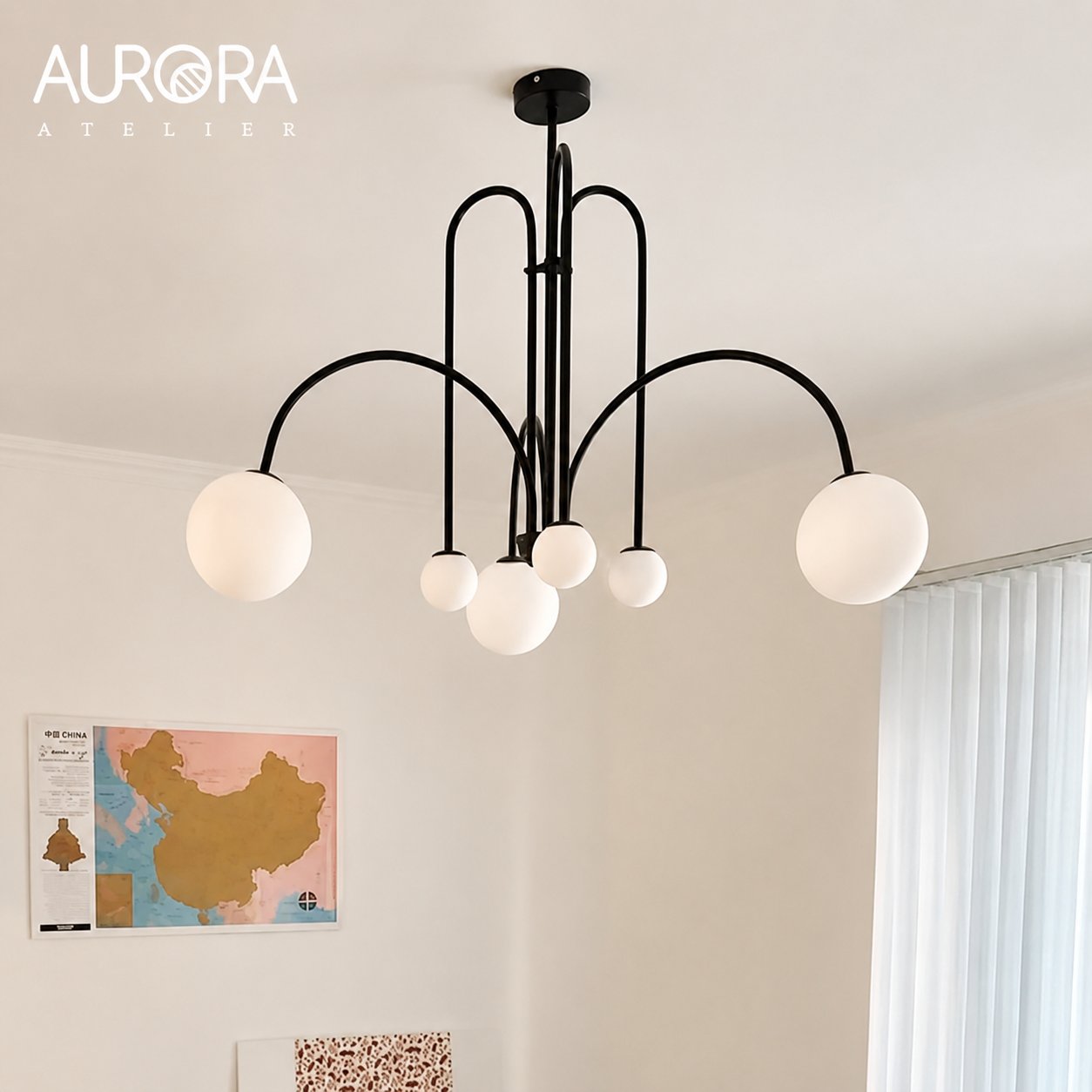 Comet | Glass Globe Cluster Chandelier
