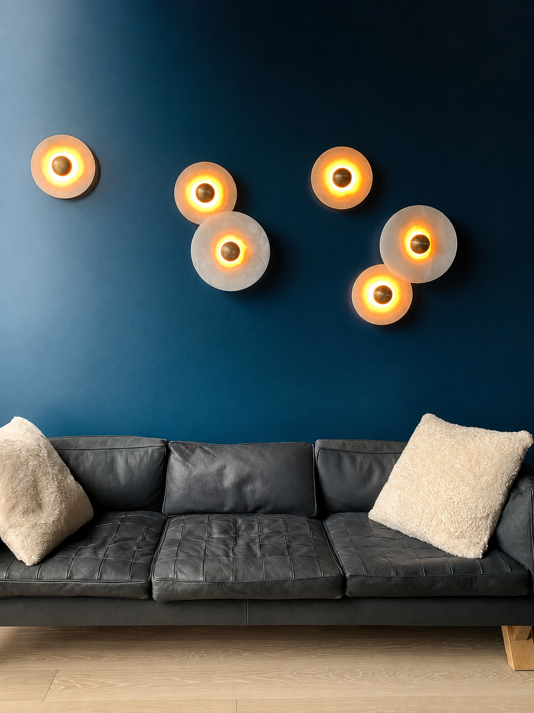 Selene | Round Marble Wall Sconce