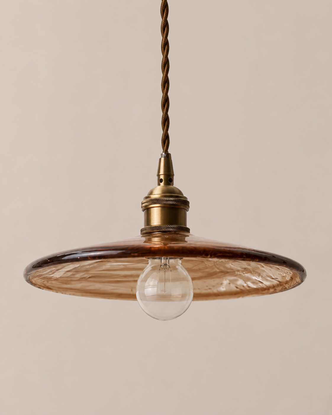 Kohaku | Amber Glass Disc Pendant