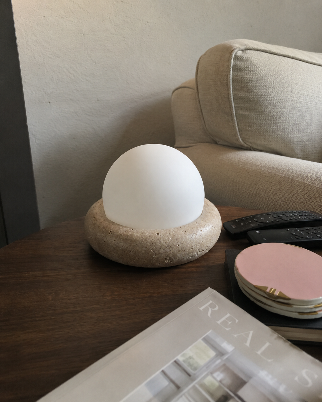 Pebble | Cordless Stone Dome Lamp