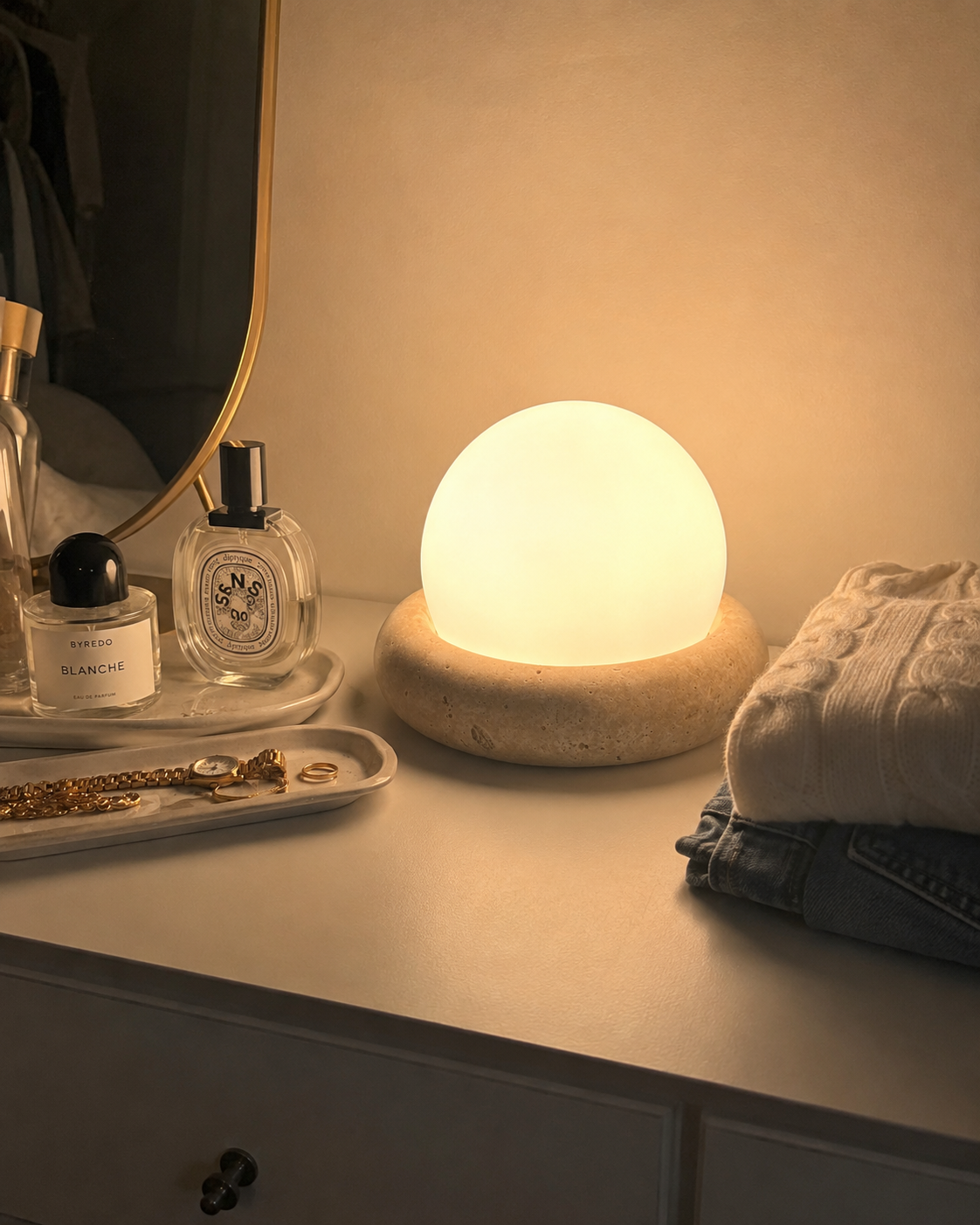 Pebble | Cordless Stone Dome Lamp