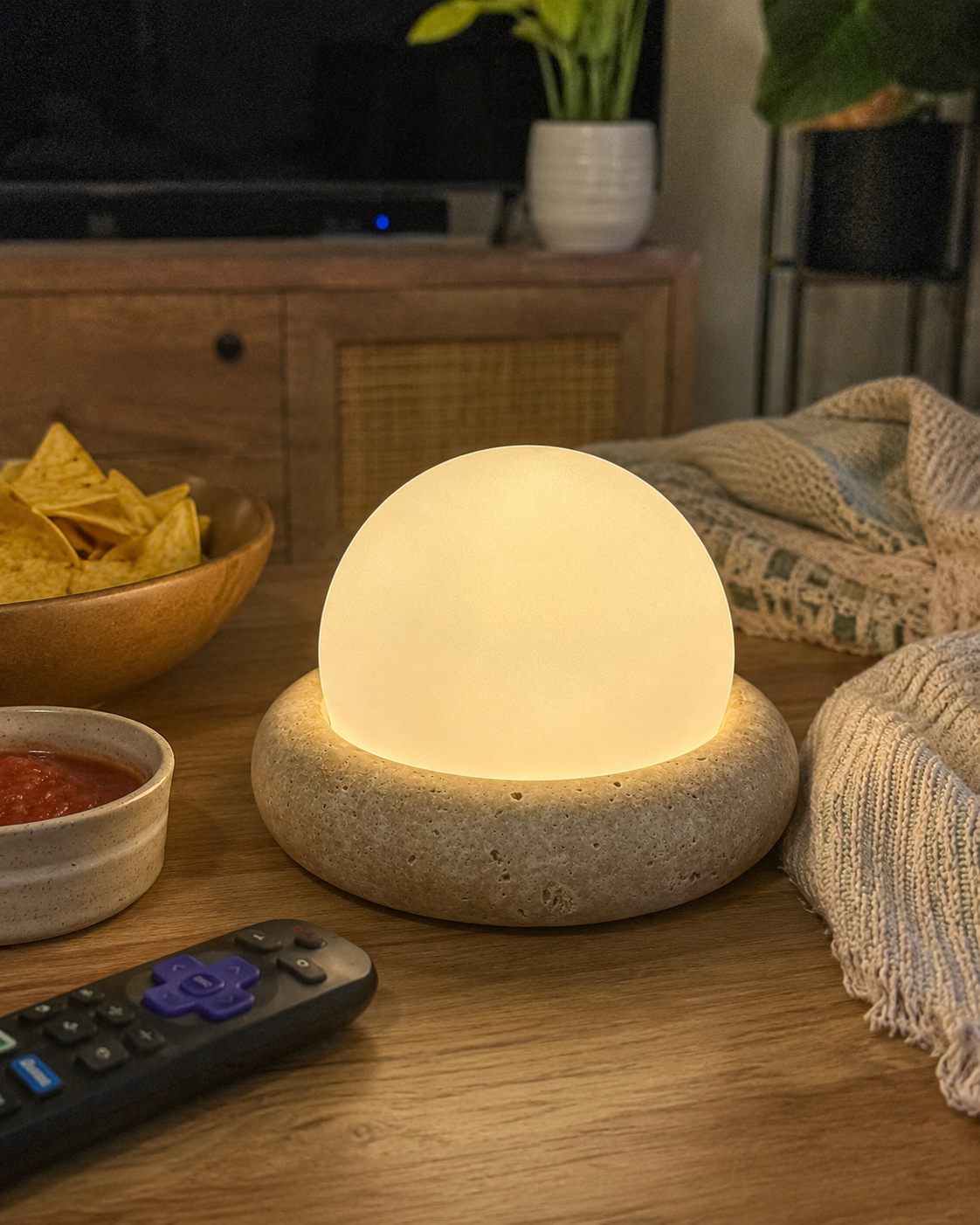 Pebble | Cordless Stone Dome Lamp