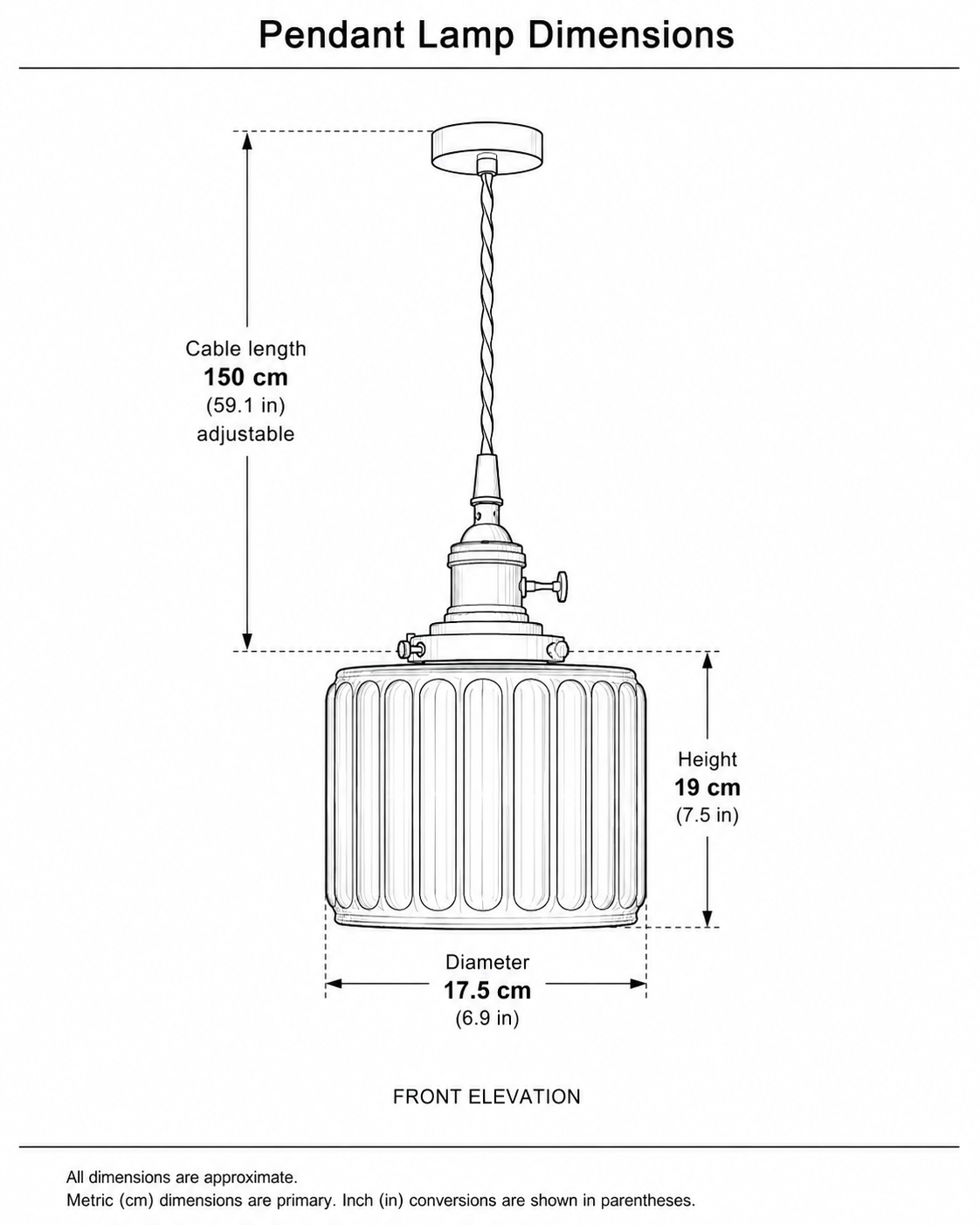 Emi | Fluted Glass Pendant Light