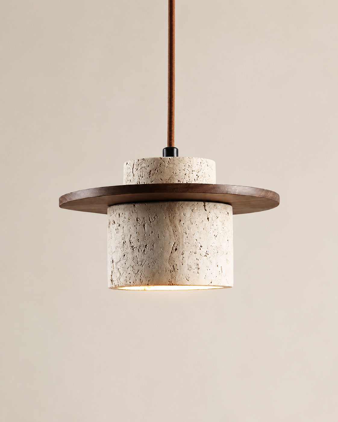 Ishi | Japandi Travertine Pendant Light