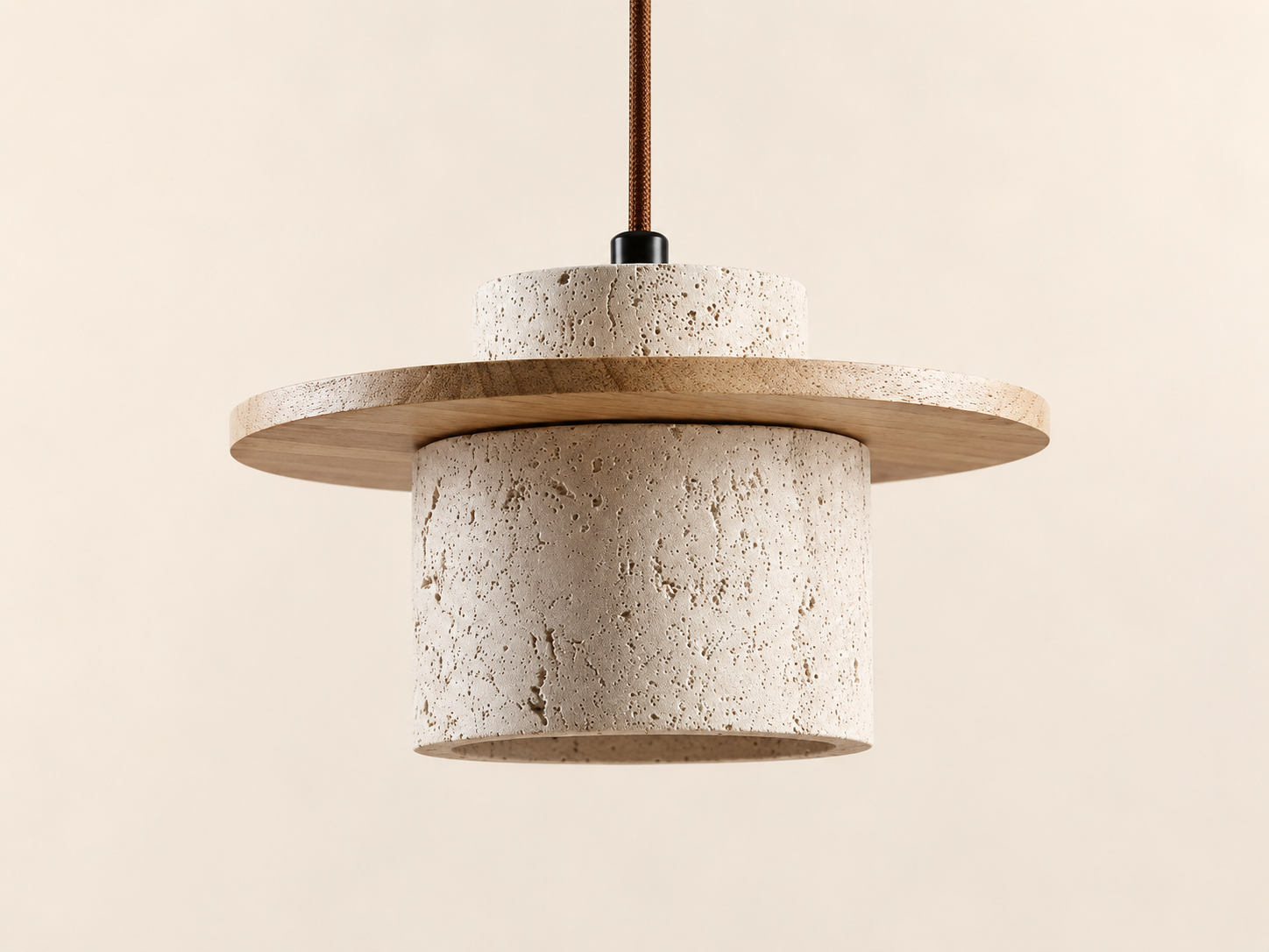 Ishi | Japandi Travertine Pendant Light