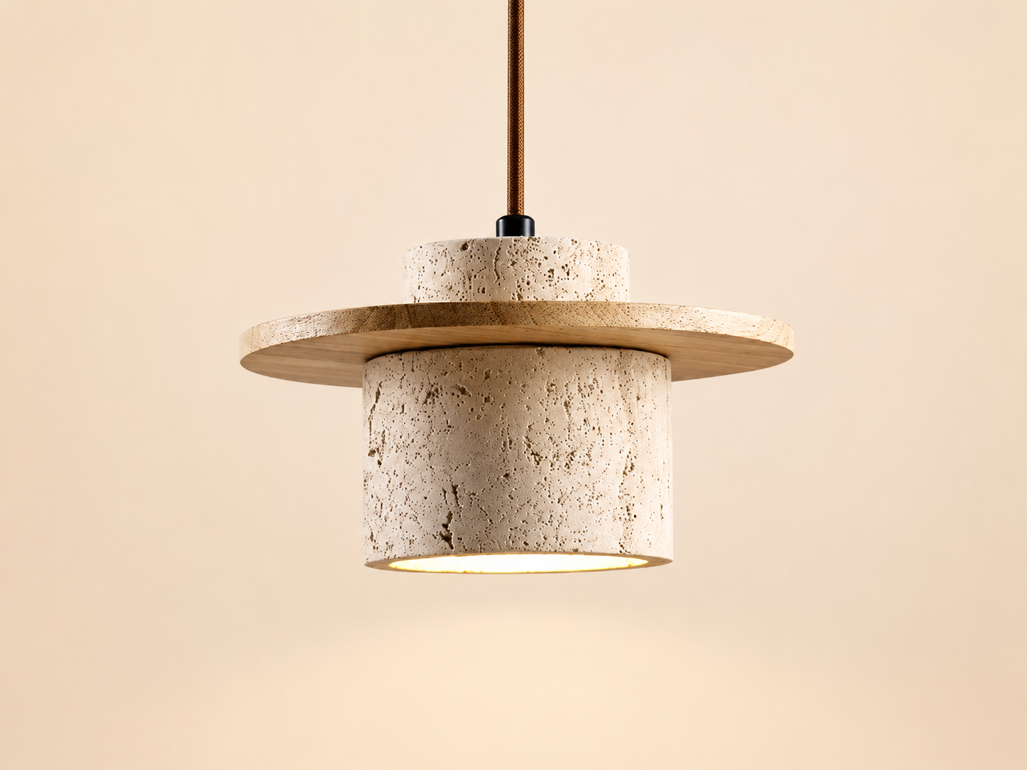 Ishi | Japandi Travertine Pendant Light