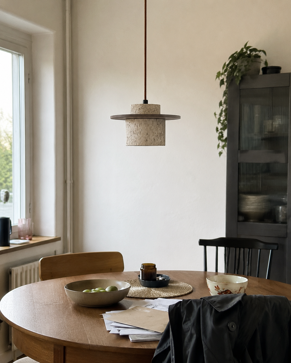 Ishi | Japandi Travertine Pendant Light