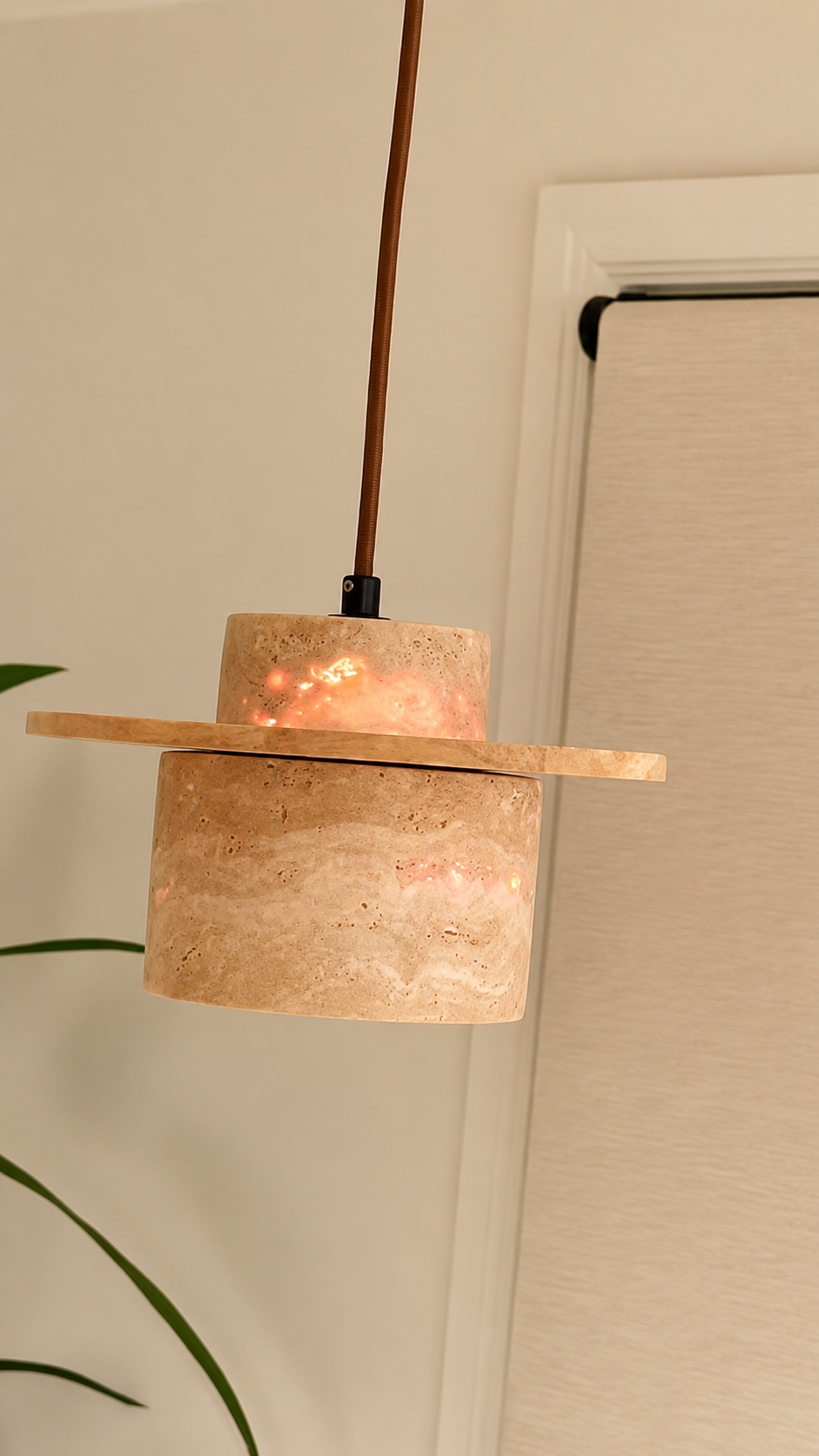 Ishi | Japandi Travertine Pendant Light