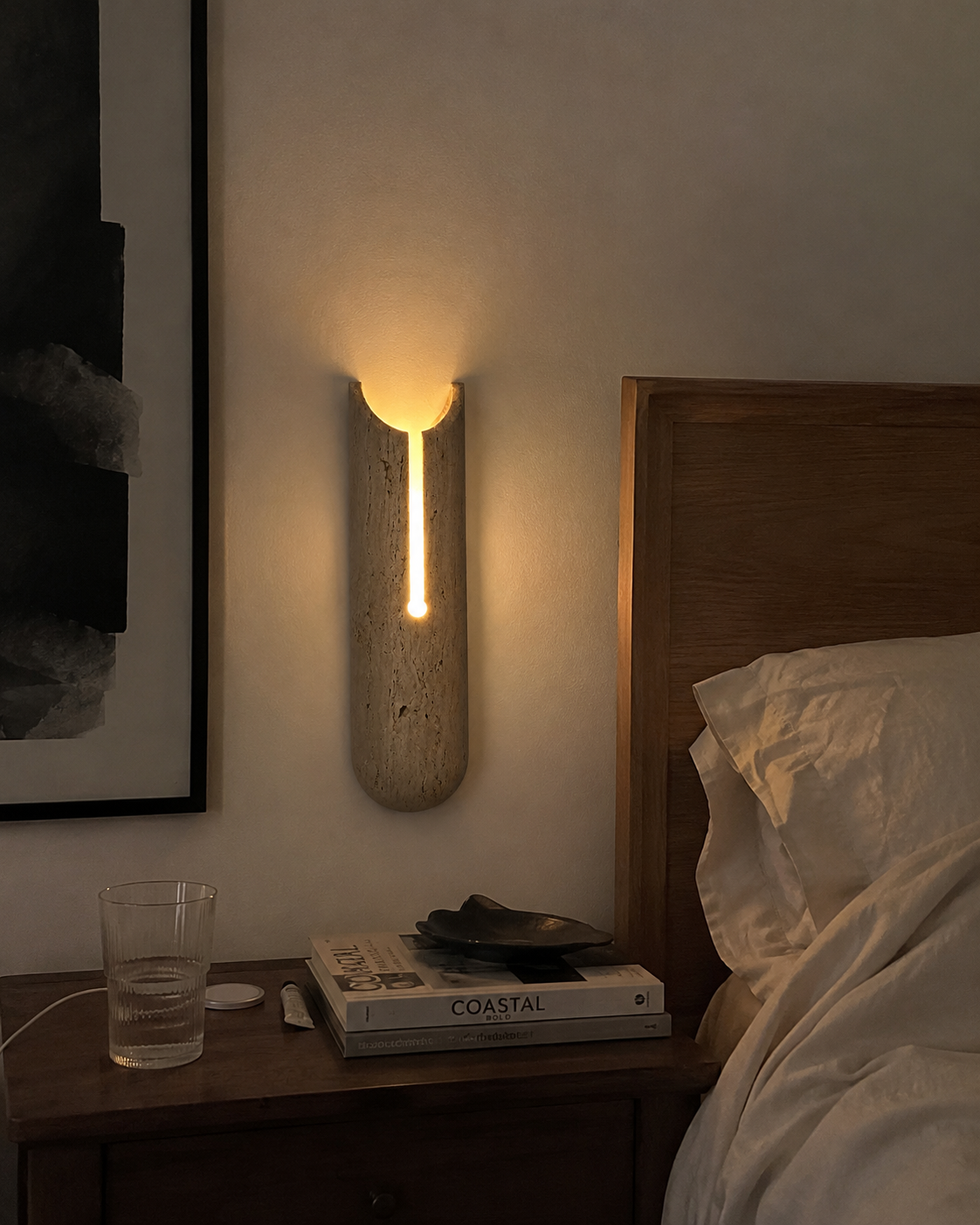 Fessa | Travertine Wall Sconce