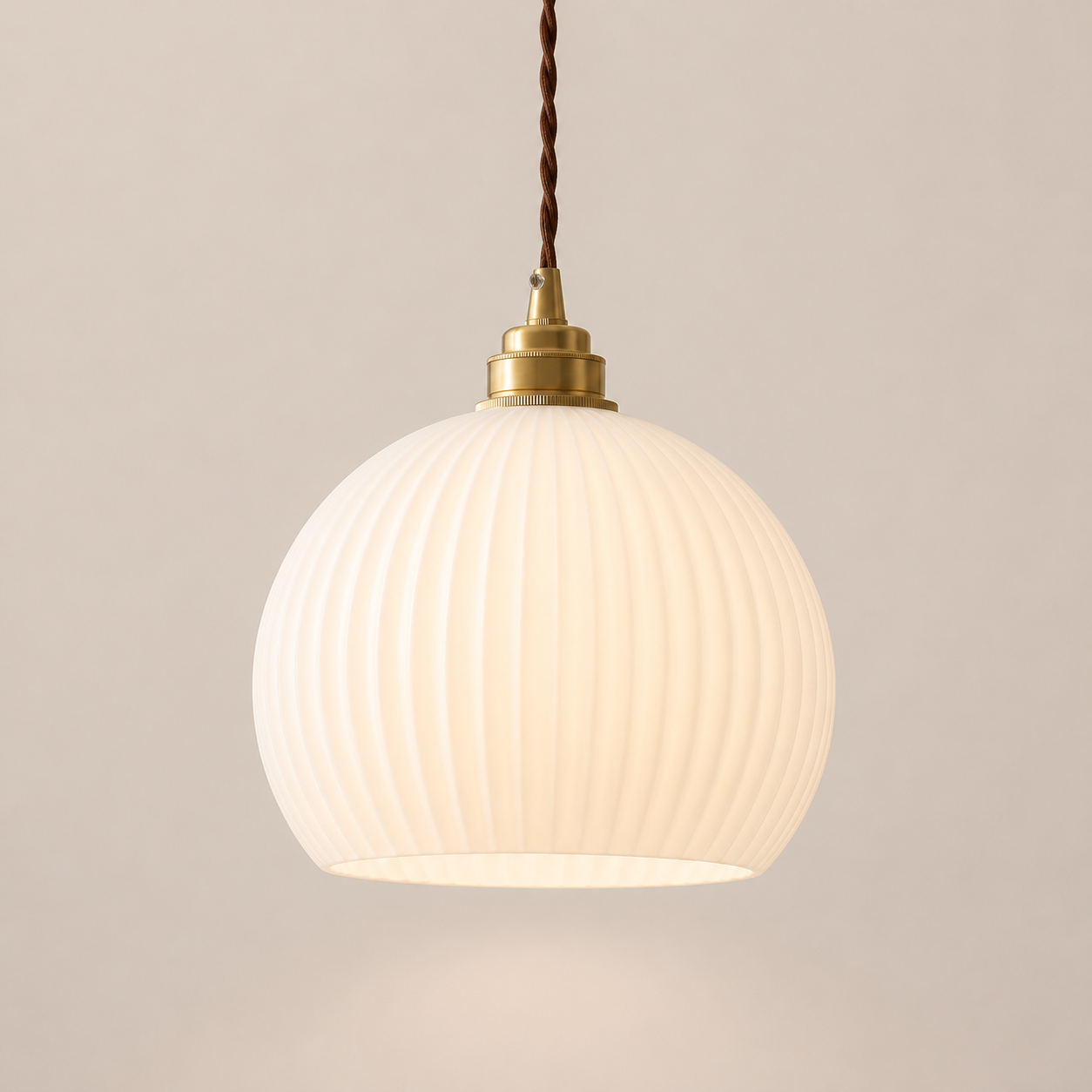 Iris | Ribbed Glass Globe Pendant