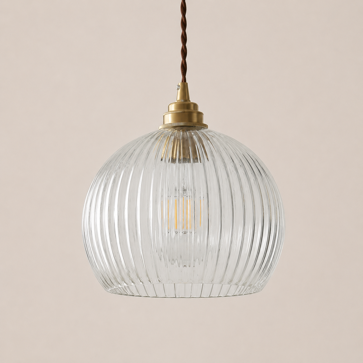 Iris | Ribbed Glass Globe Pendant