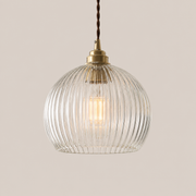 Iris | Ribbed Glass Globe Pendant